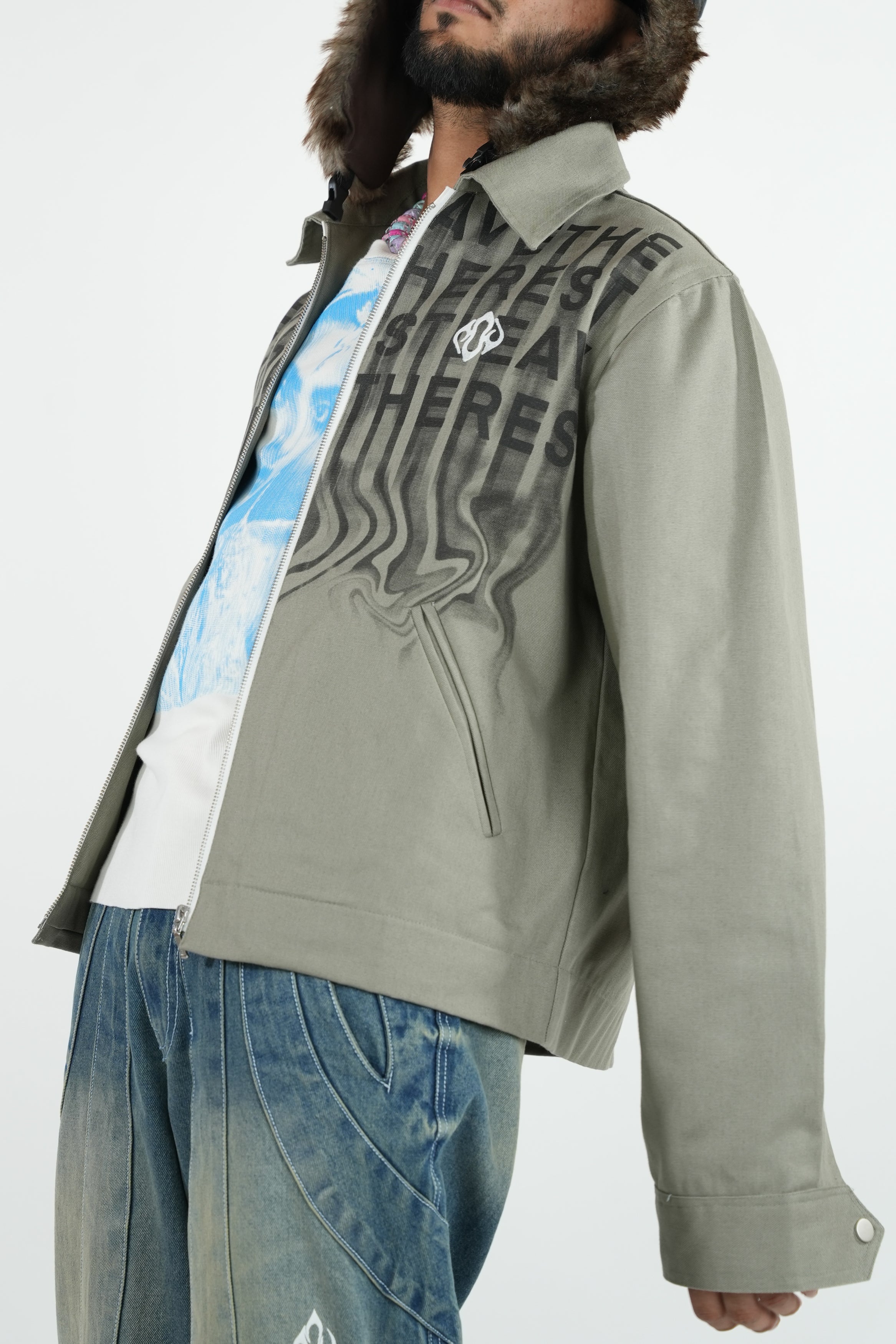 Workwear Jacket Front Print-Asparagus MTM