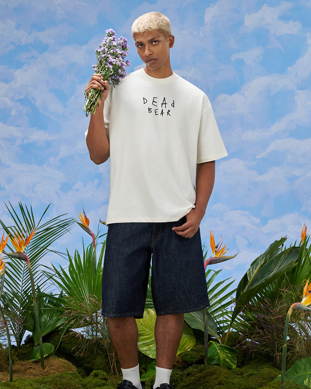 Scribbled Logo Tee Cream