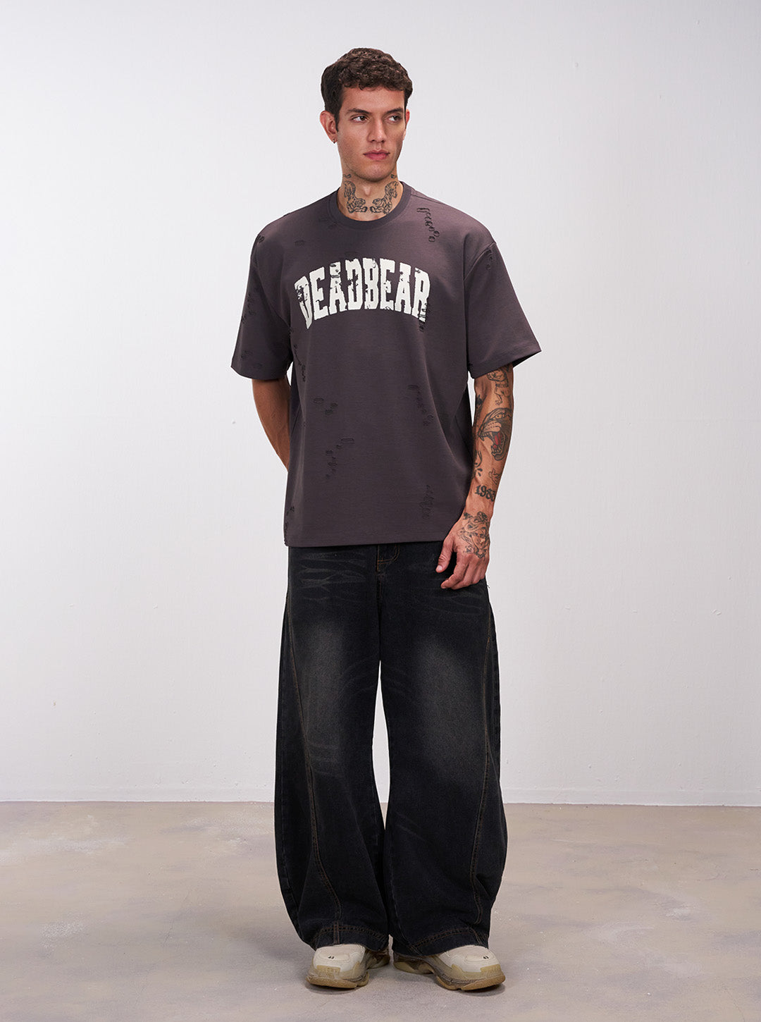 Distressed Ash Grey Tee