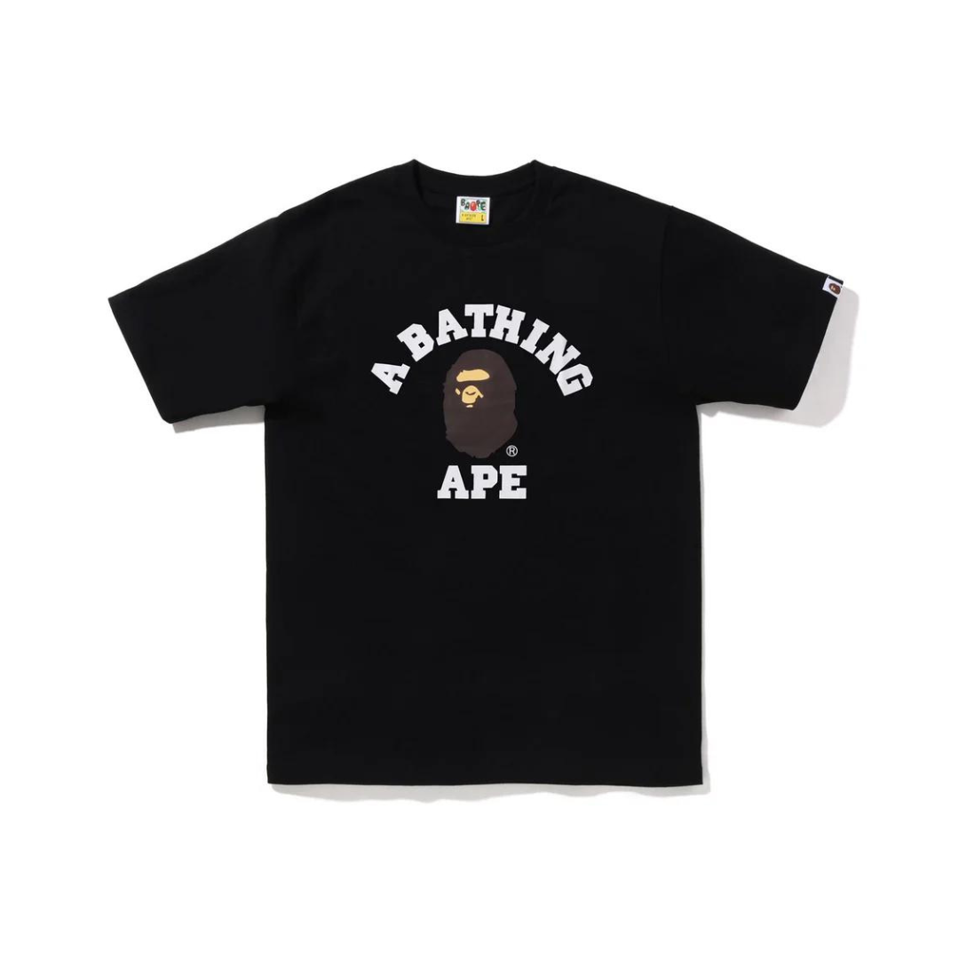 BATHING APE Logo College T-shirt Black