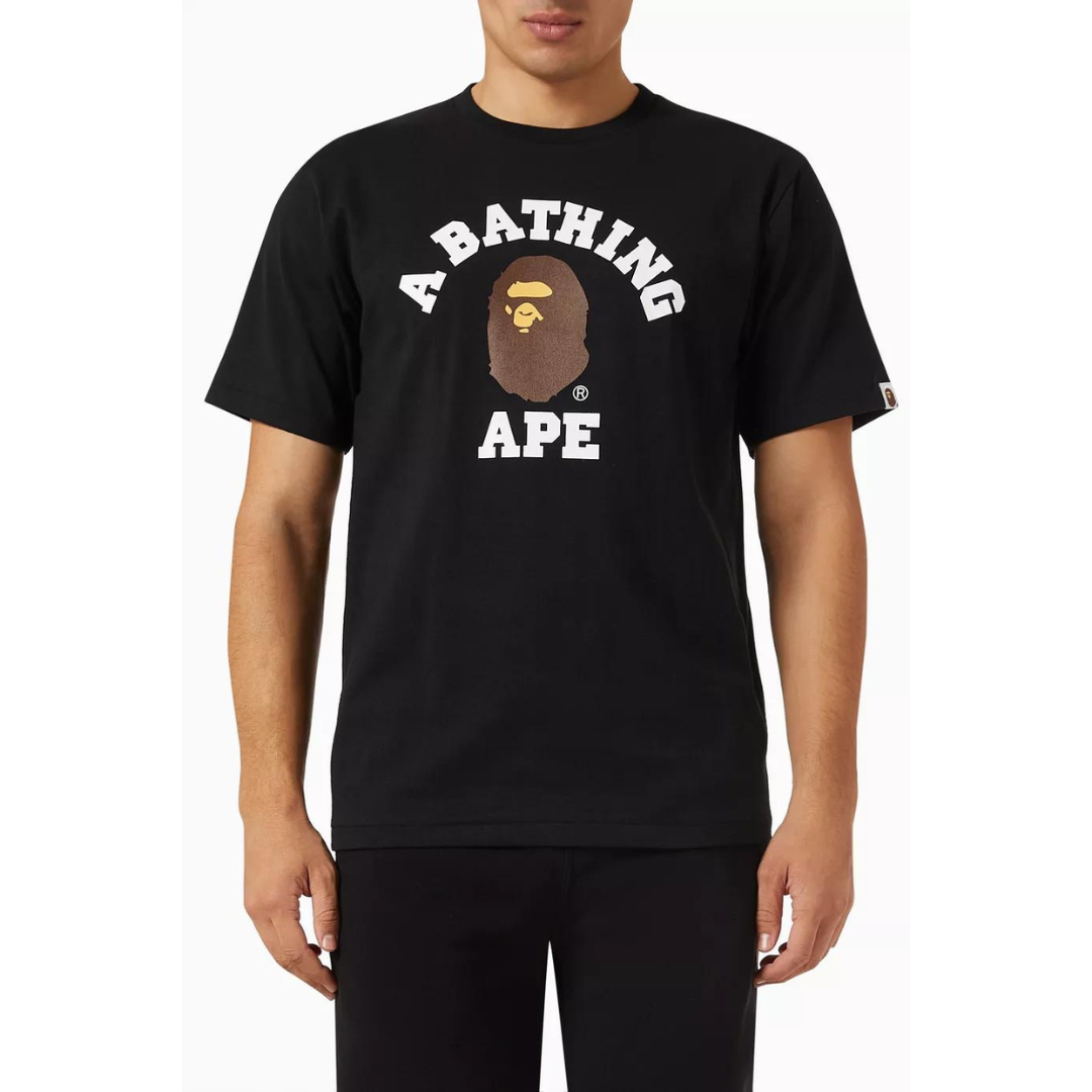 BATHING APE Logo College T-shirt Black