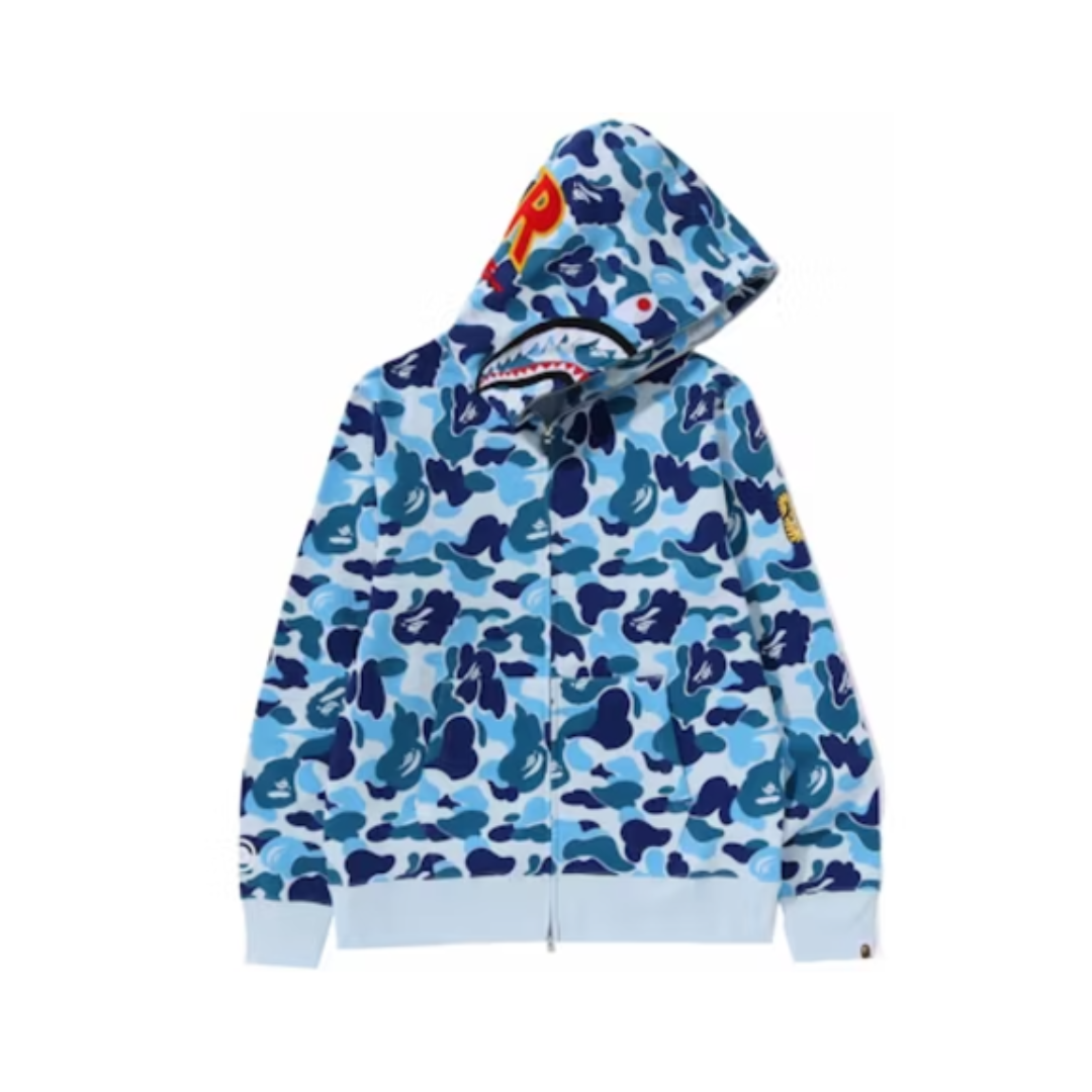 BAPE ABC Camo Shark PONR Full Zip Hoodie Blue