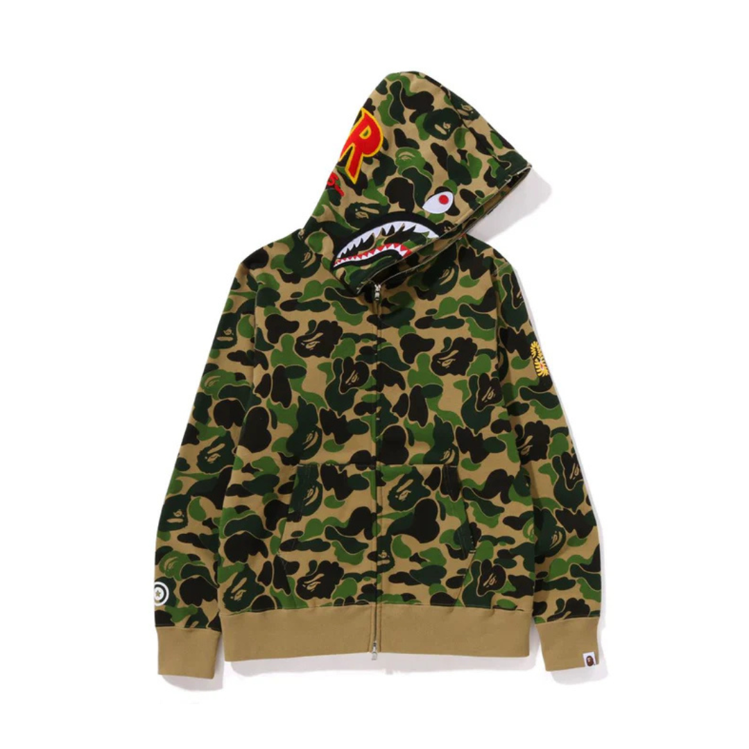 BAPE ABC Camo Shark PONR Full Zip Hoodie Green