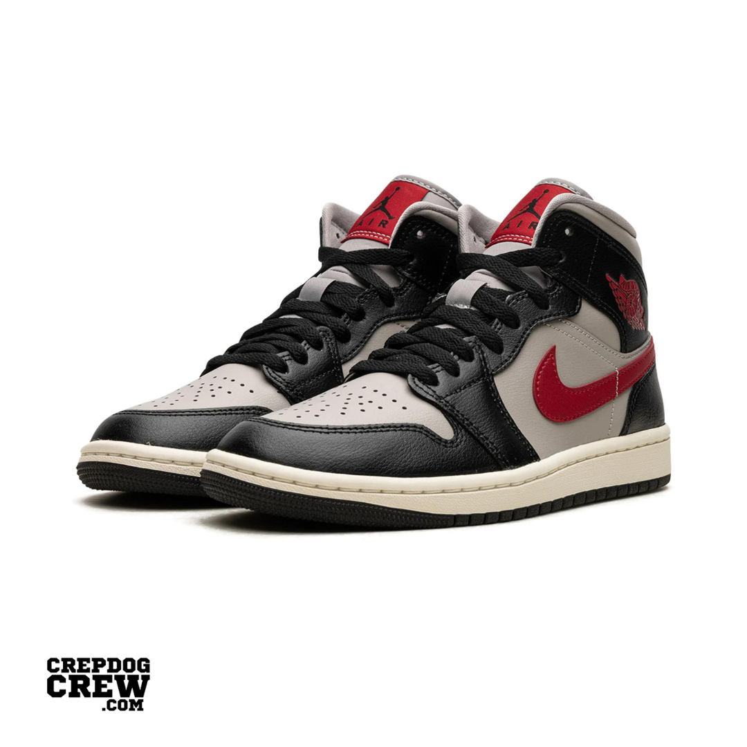 Jordan 1 Mid Black College Grey Gym Red (W)