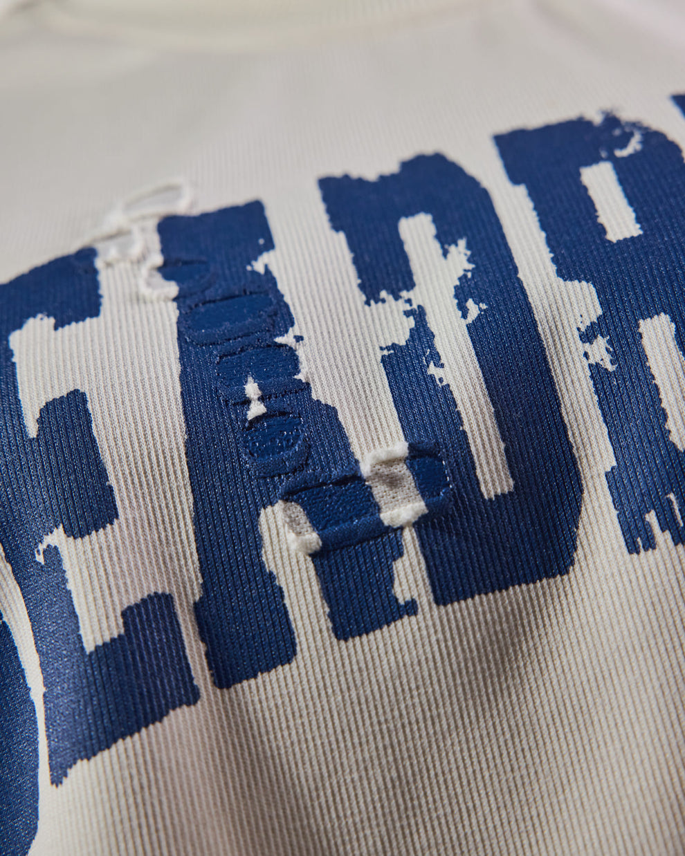 Distressed Cream White Tee 2.0