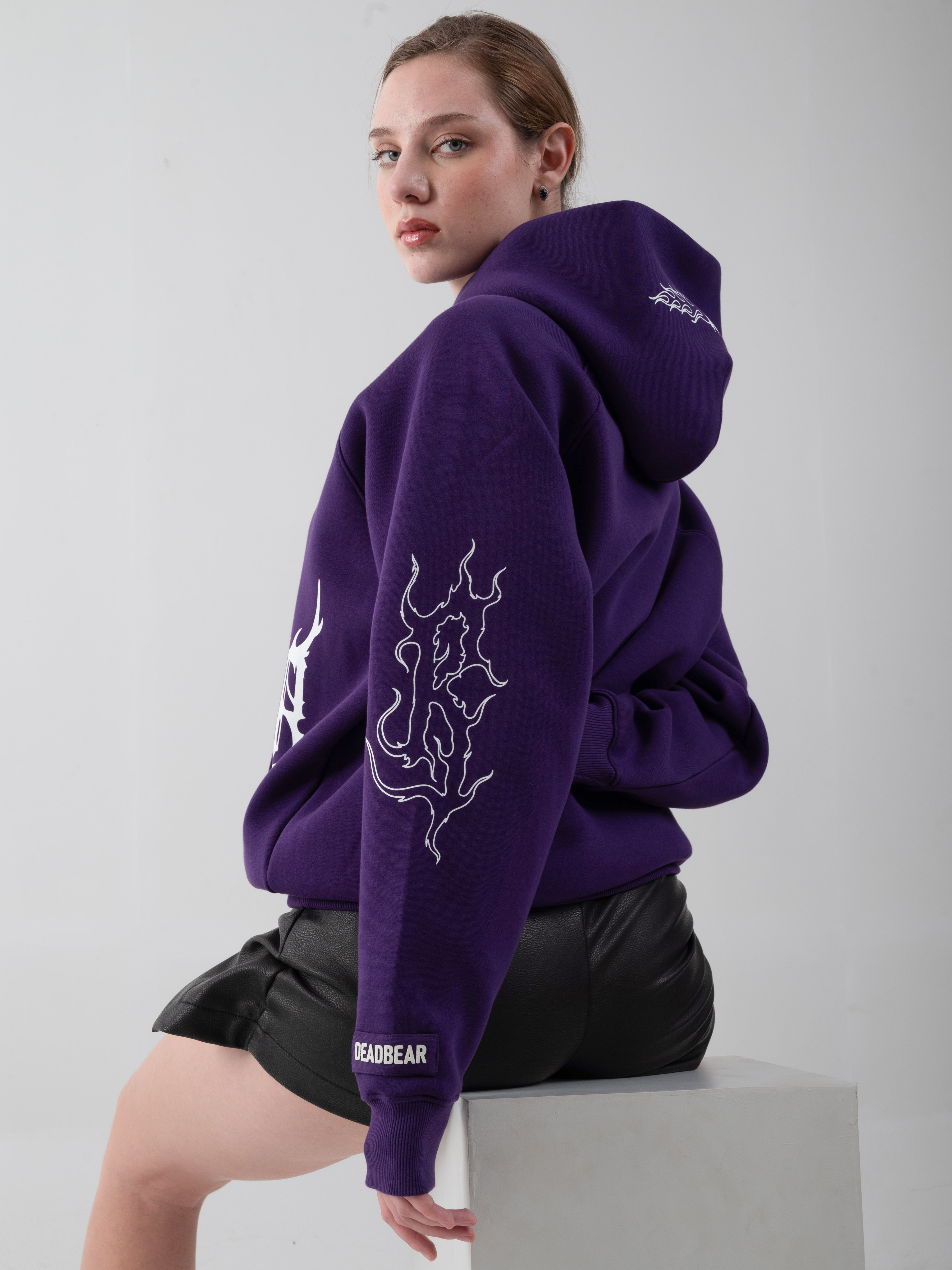 Flames Hoodie Purple