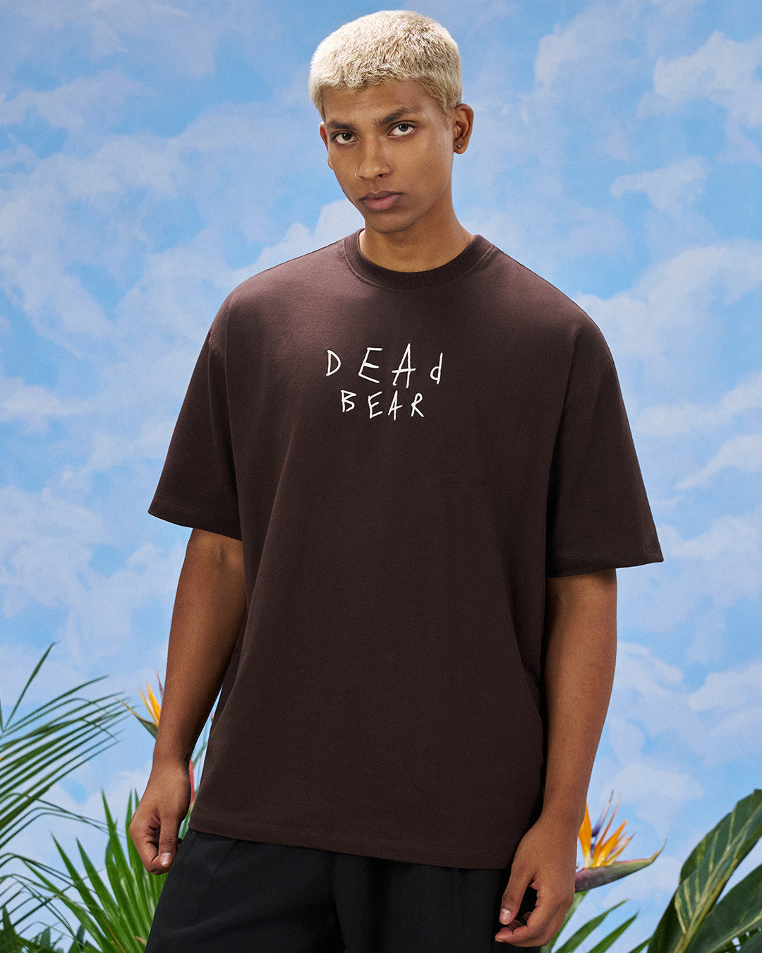 Scribbled Logo Tee Brown