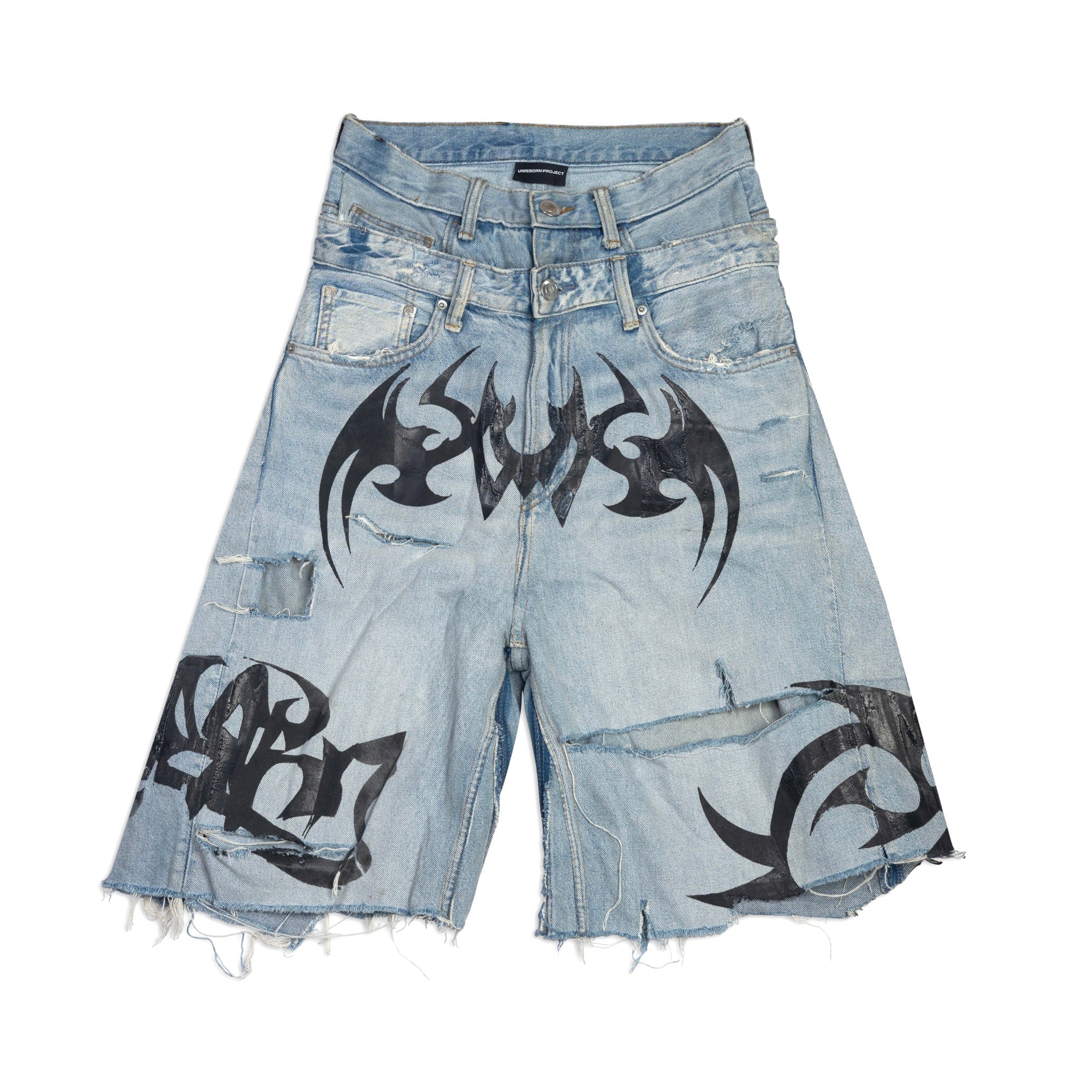 Nu Metal Denim Jorts Double Belt Blue