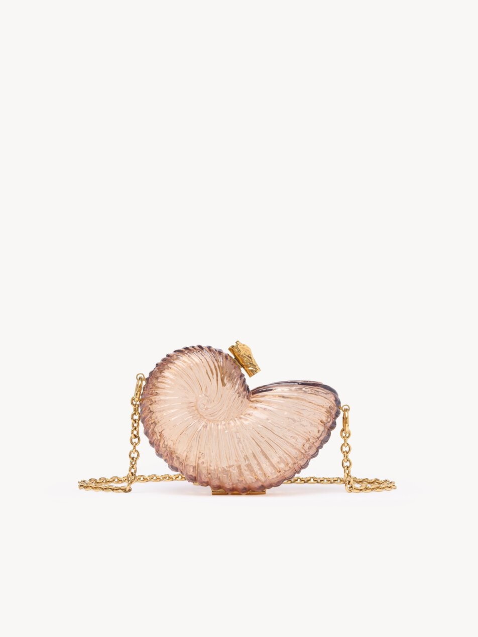 CHLOE Sea Treasures shell minaudière in plexiglass Woodrose