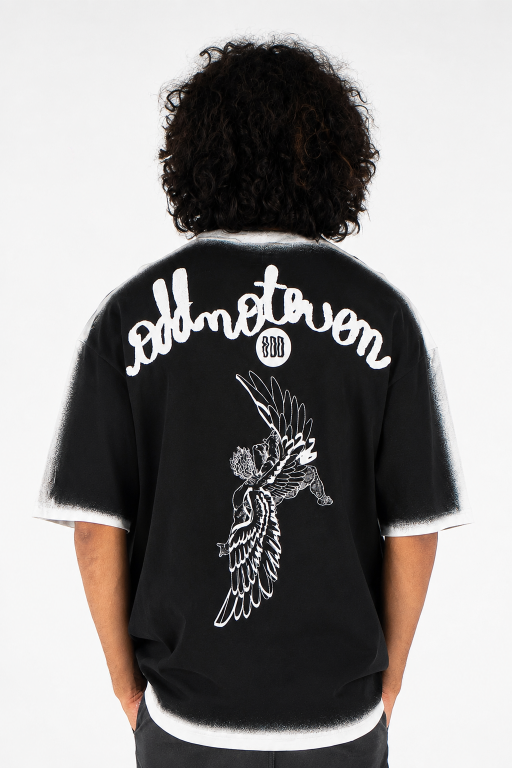 Falling Angel Oversized Tshirt Black