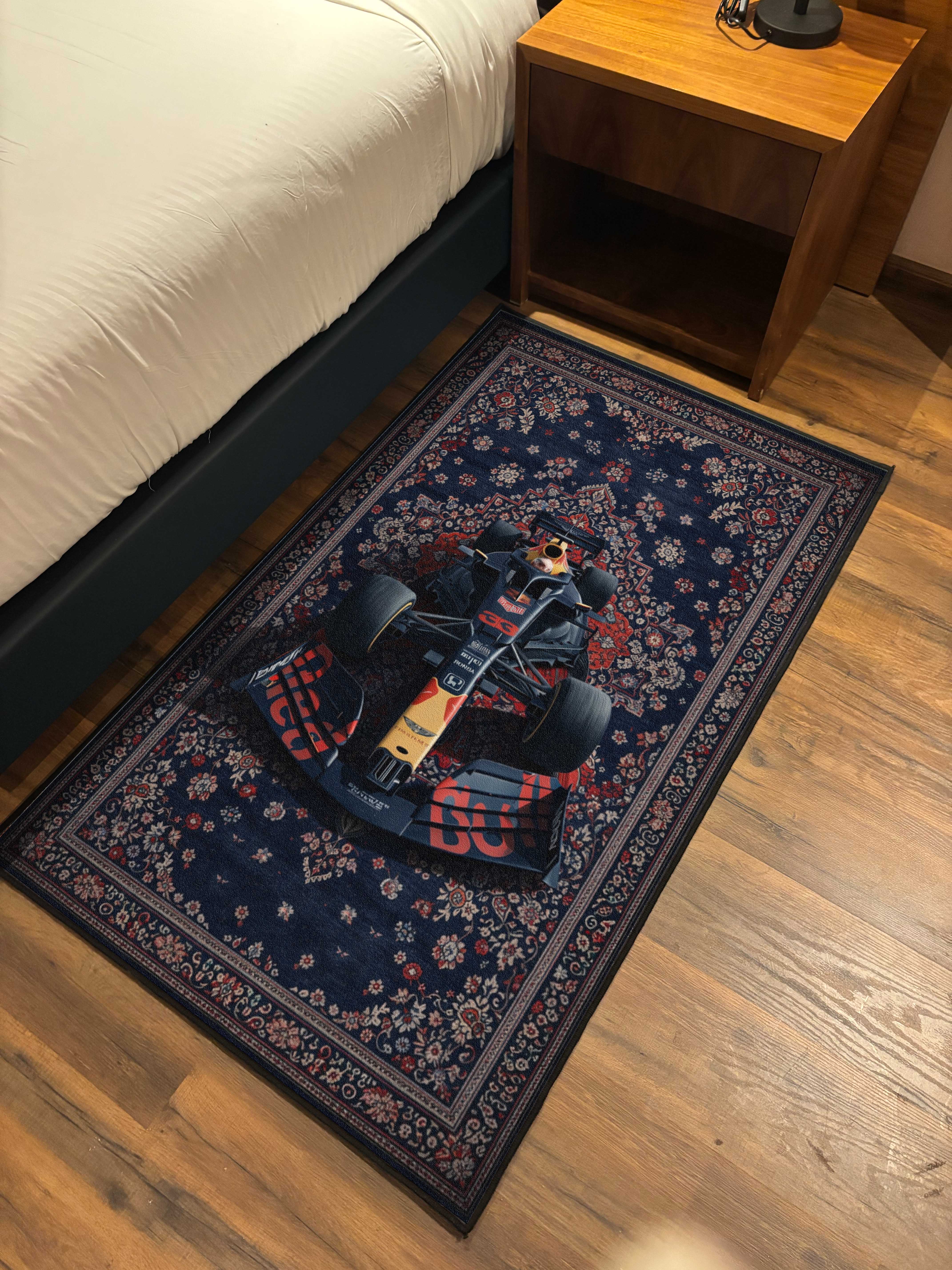 Formula 1 red & blue traditional design Washable Custom Rug