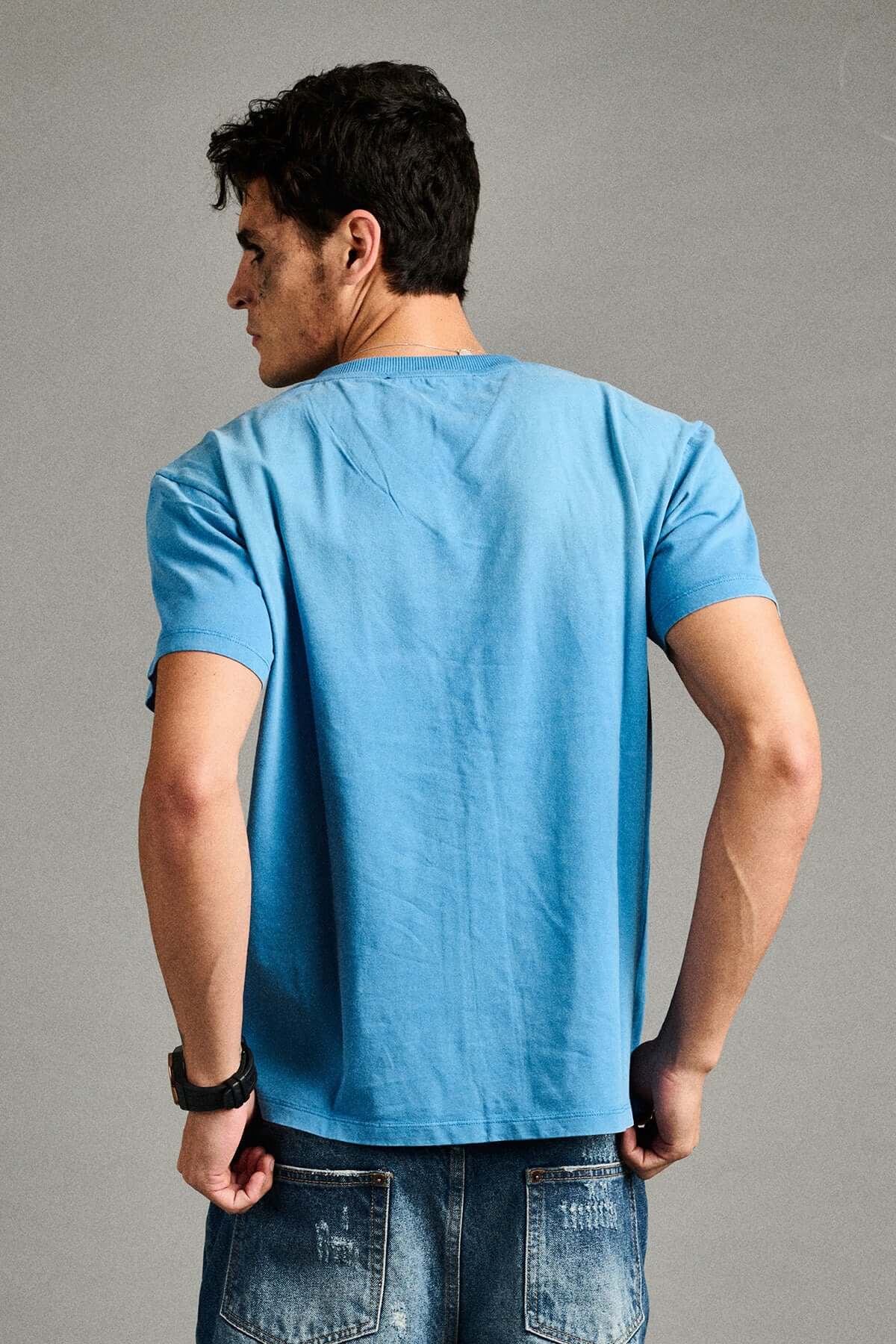 FADED BLUE V-NECK TEE- Unisex