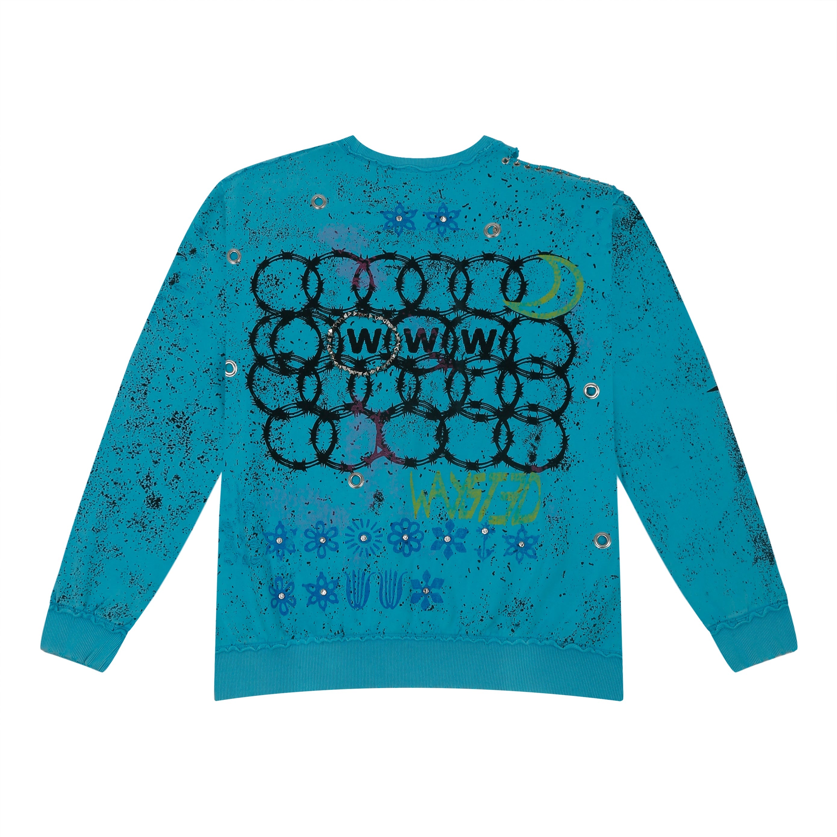 Embellished Sweatshirt - Mineral "Bare My Soul"