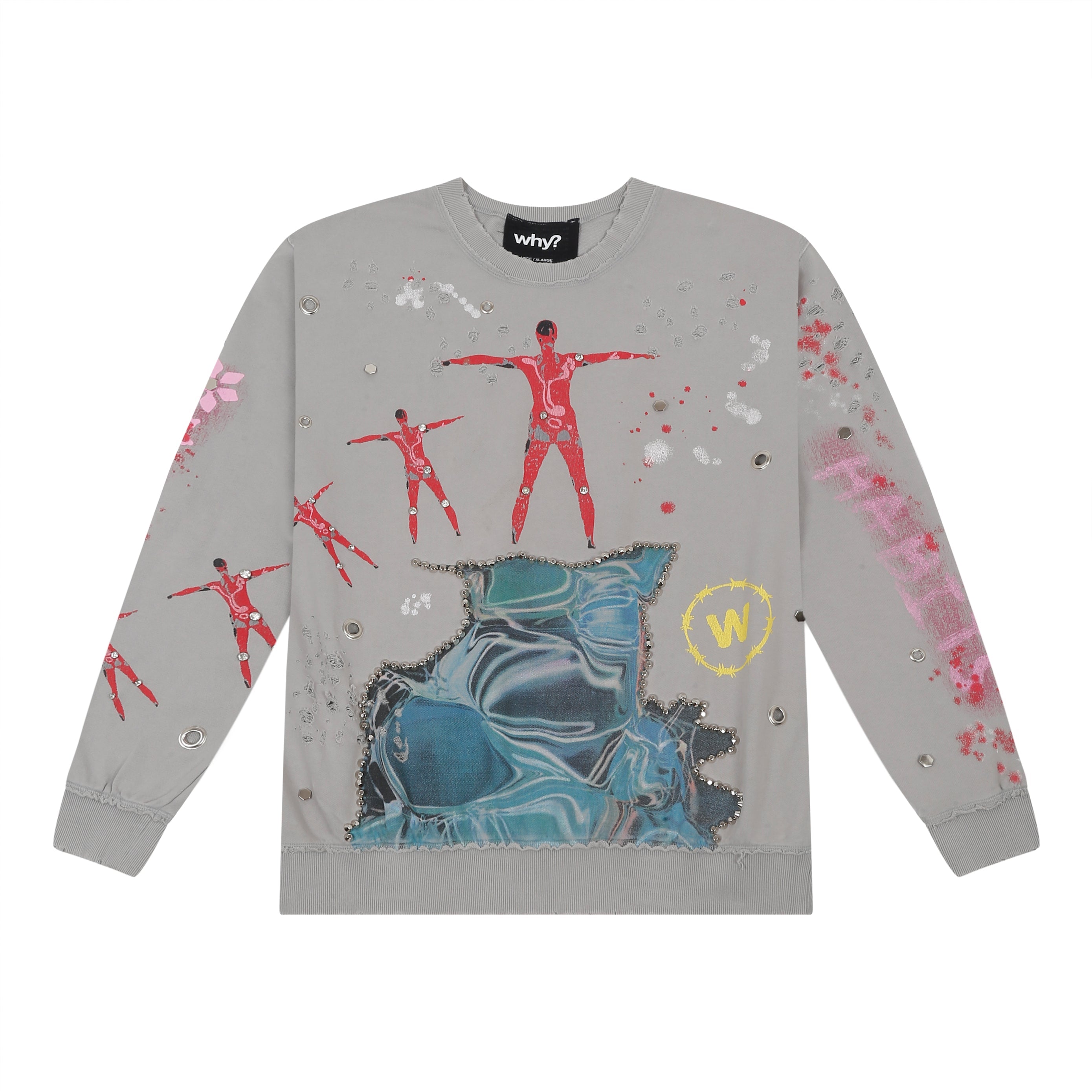 Embellished Sweatshirt - Ice "Fly Me To The Moon"