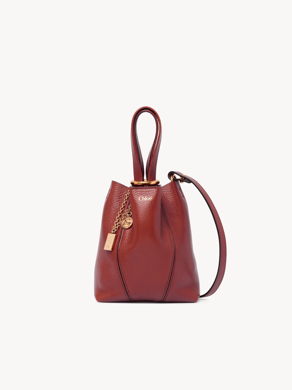 CHLOE Small Chloé Spin tote bag in grained leather Brunet Pink