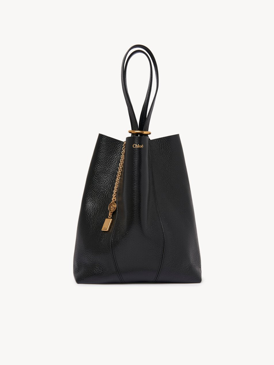 CHLOE Spin tote bag in grained leather Black
