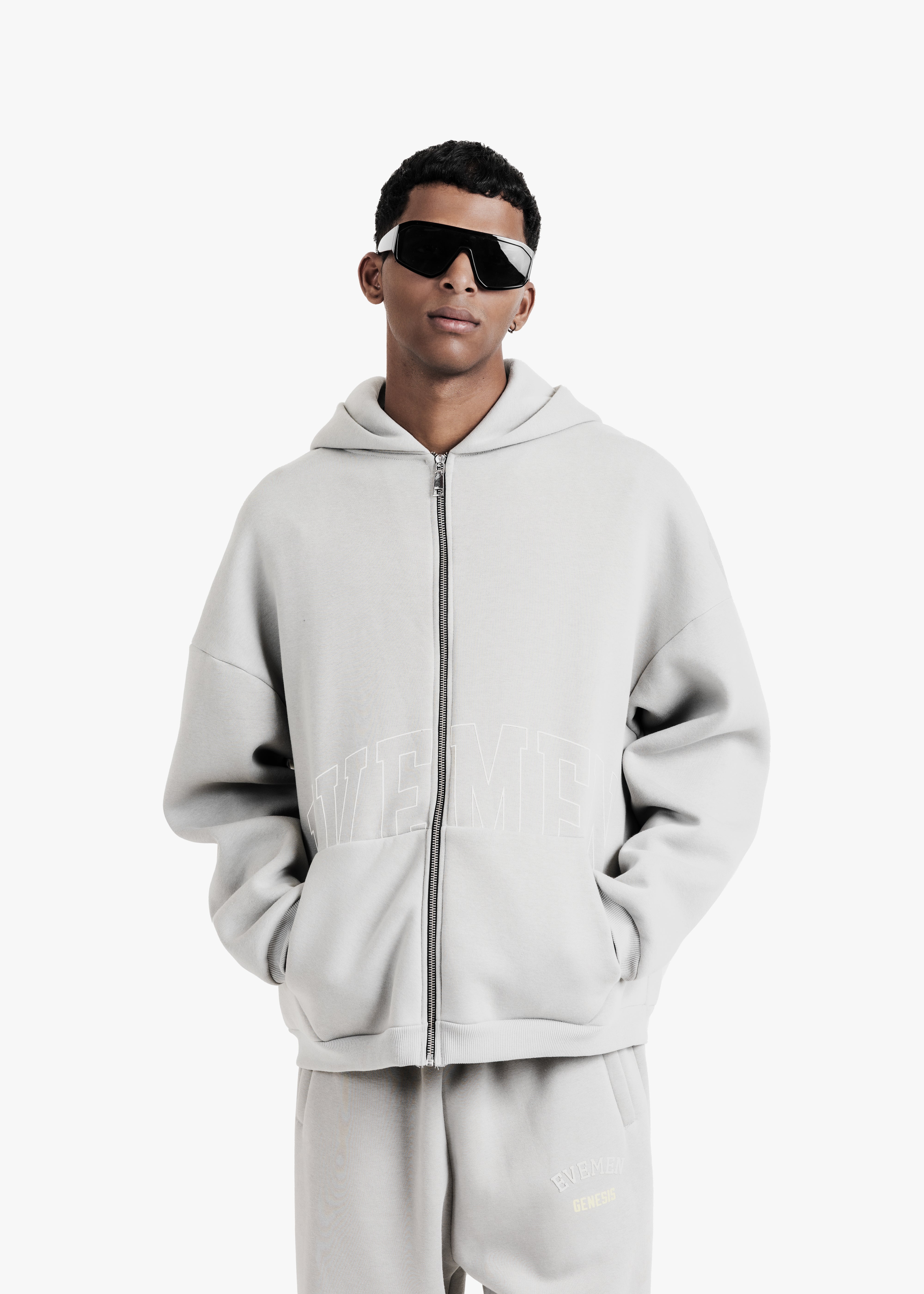 genesis boxy zip through hoodie
