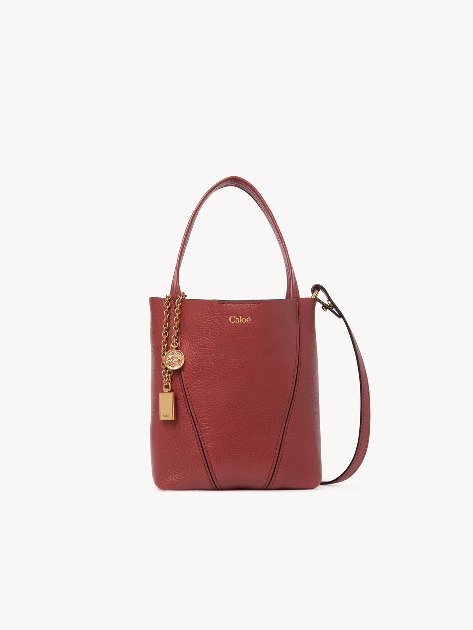 CHLOE Small Chloé Spin tote bag in grained leather Brunet Pink