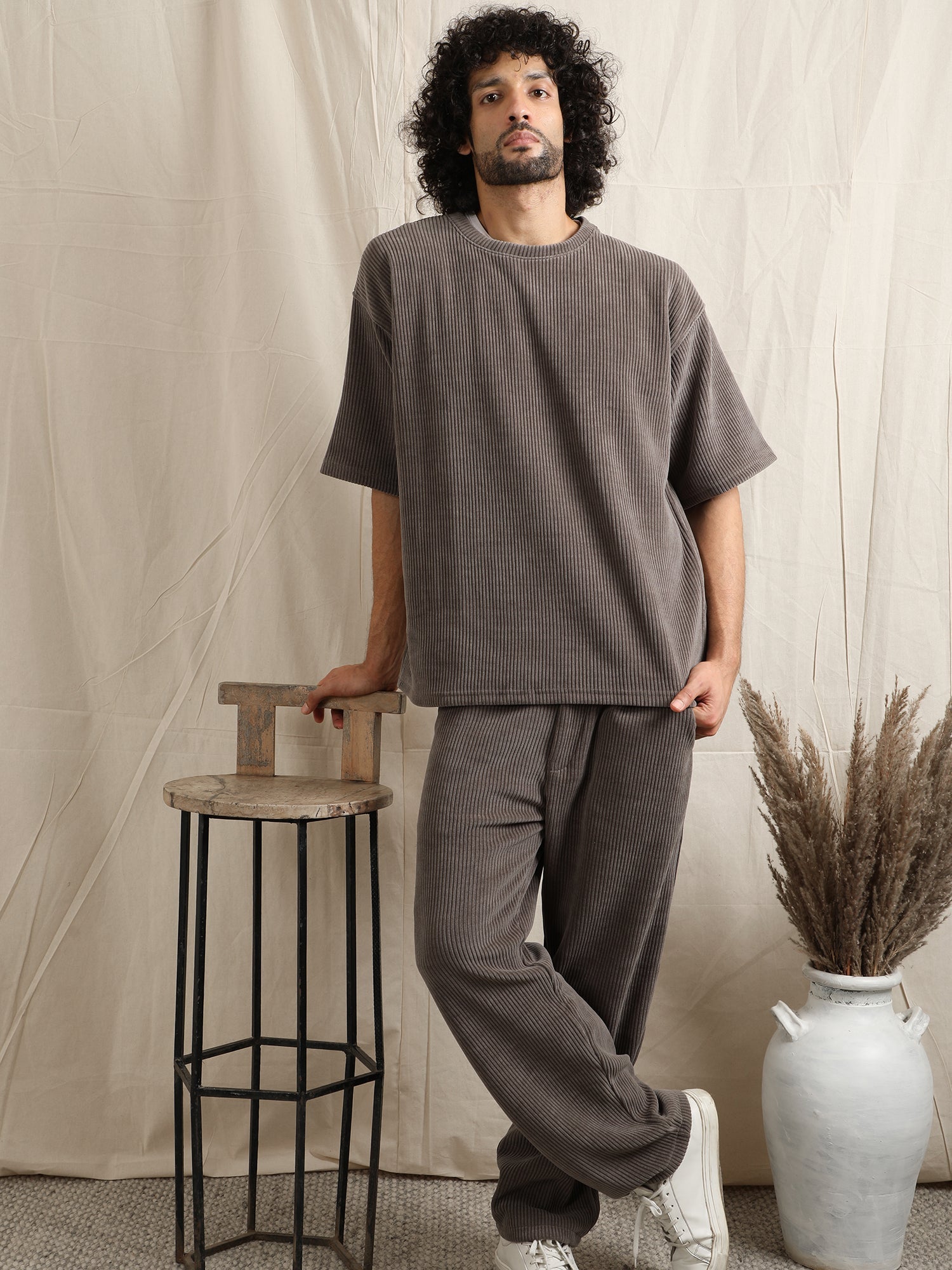CORDUROY D.GREY PANT
