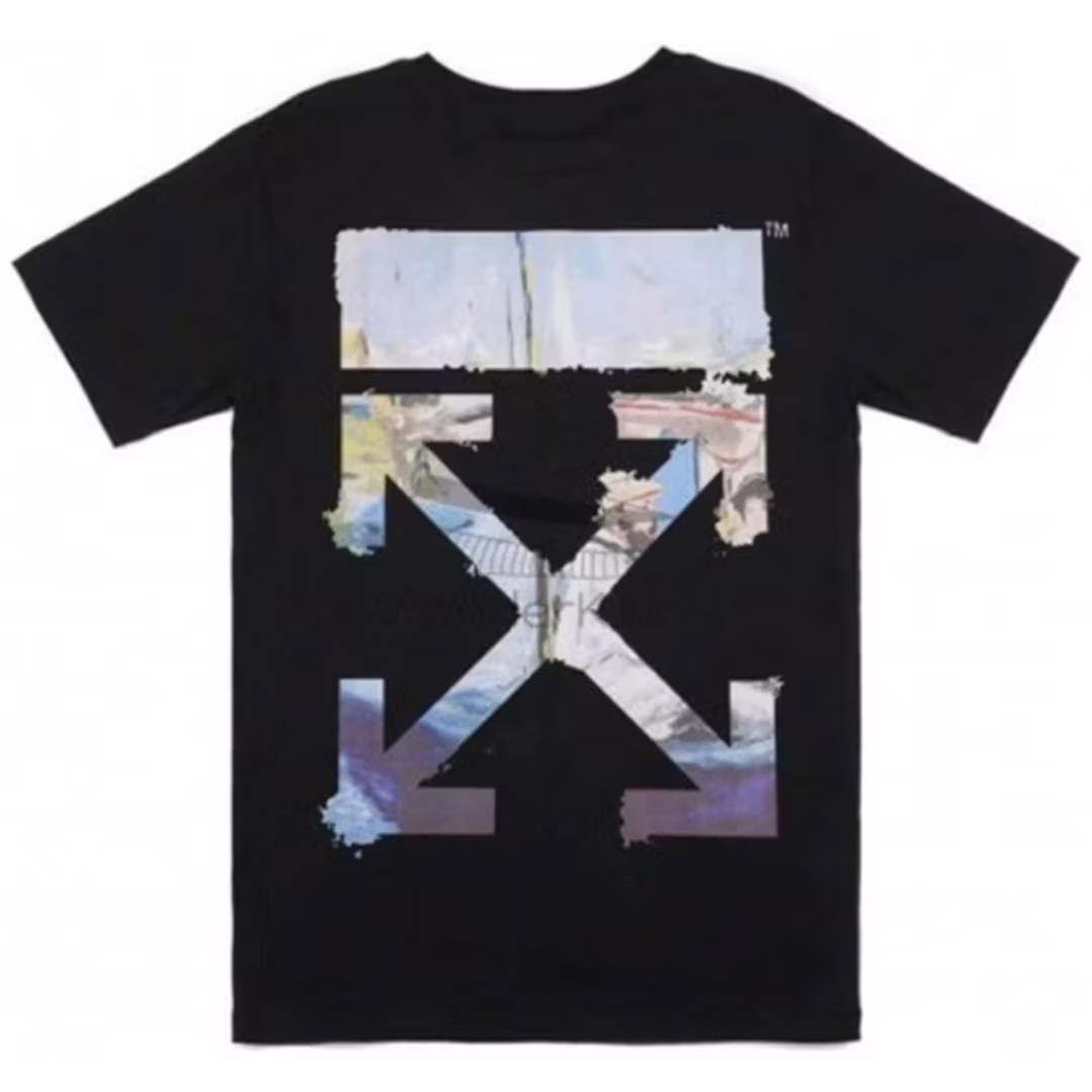 OFF-WHITE Edouard Manet Boat Studio Claude Monet Arrows Oversized Fit Tee Black