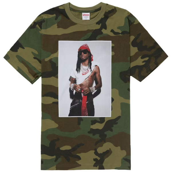 Supreme Playboi Carti Tee Woodland Camo L