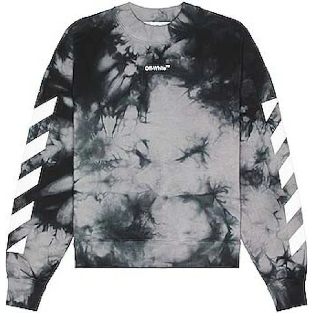 OFF-WHITE Diag Arrow Tie Dye Skate Crewneck Grey