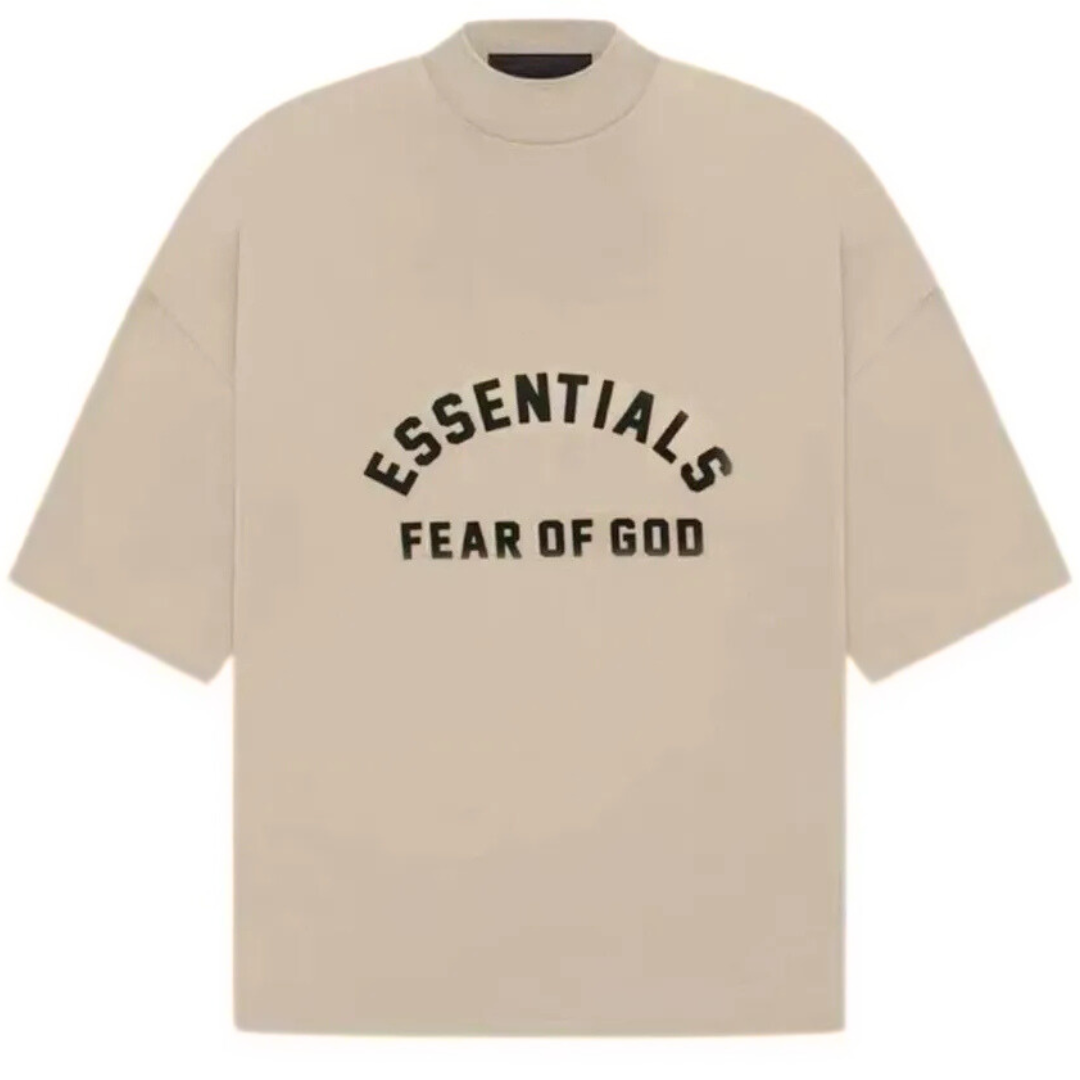 ESSENTIALS ARCH LOGO TEE DUSTY BEIGE