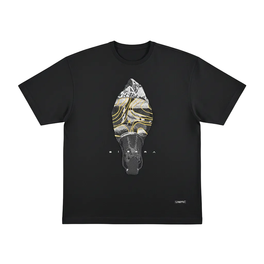 Tata Sierra x HUEMN hand-embroidered horse t-shirt