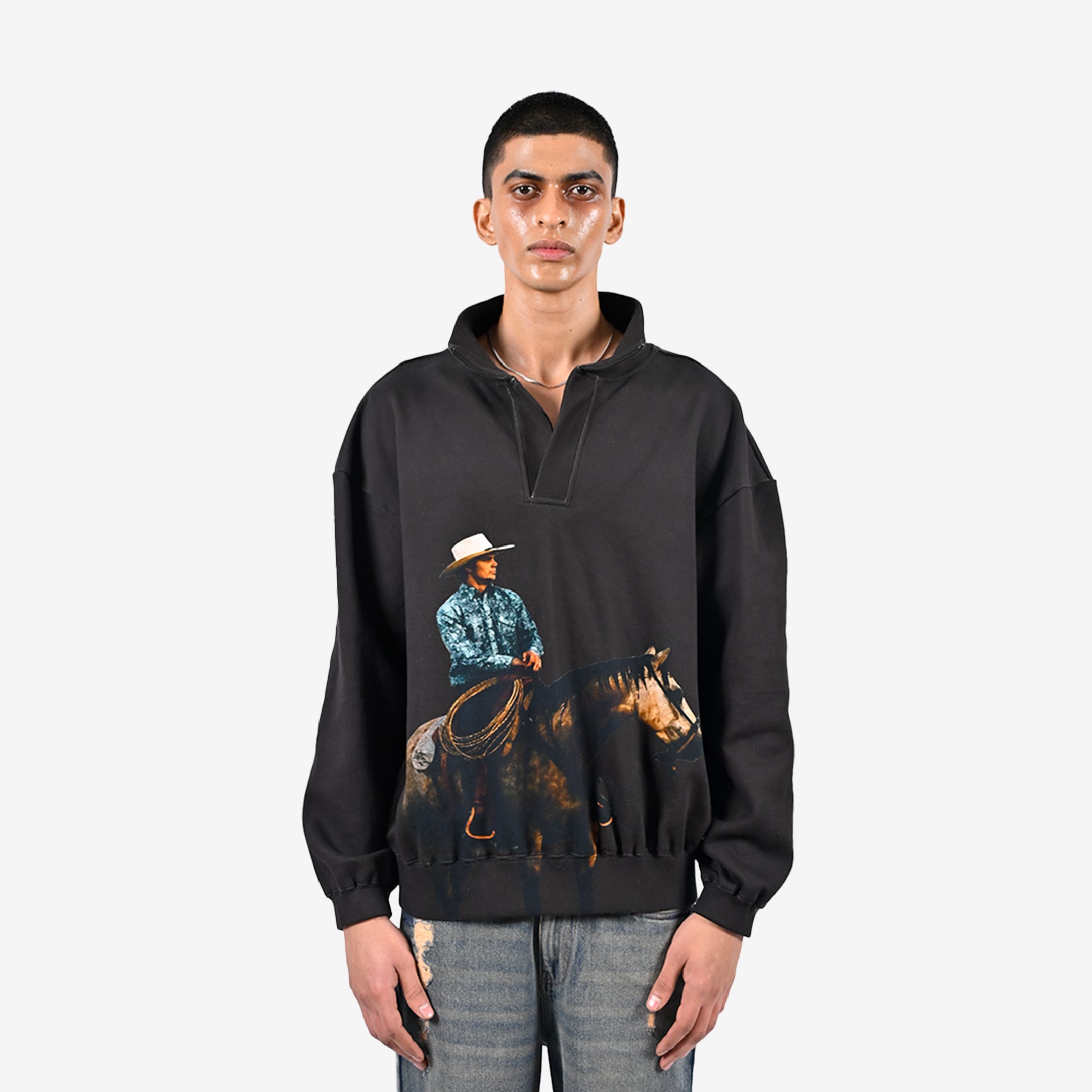 Cowboy printed sweatshirt - Brown