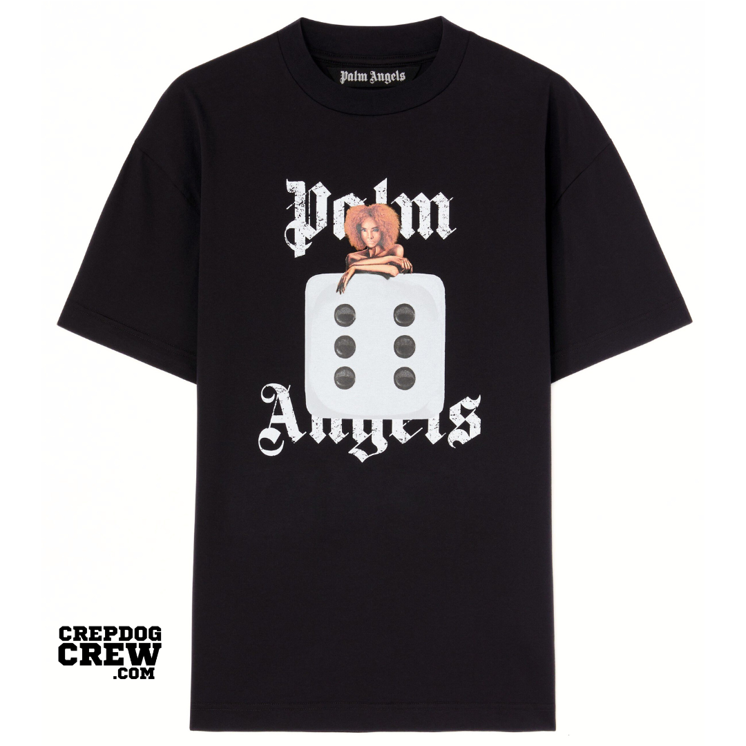 PALM ANGELS HOLLY PIN UP TEE BLACK OFF WHITE