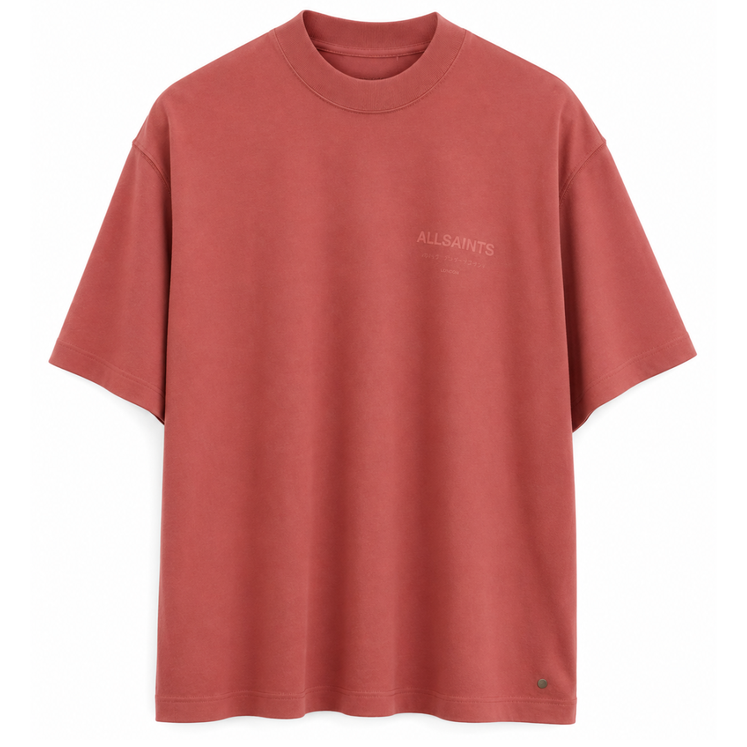 ALL SAINTS ANDER SS OVERSIZED CREW Tee AMARA PINK