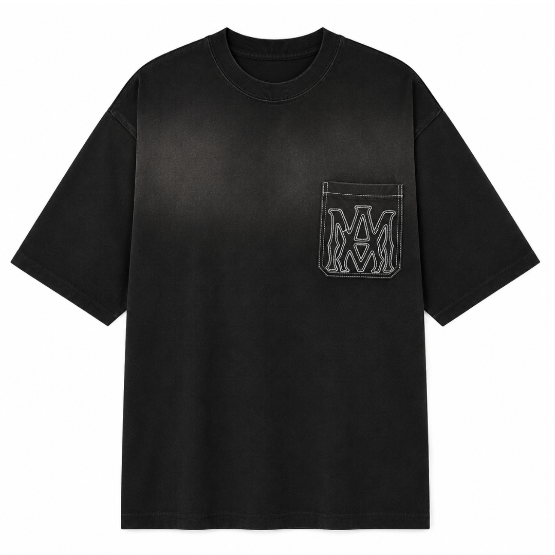 AMIRI MA OUTLINE OVERSIZED TEE	BLACK