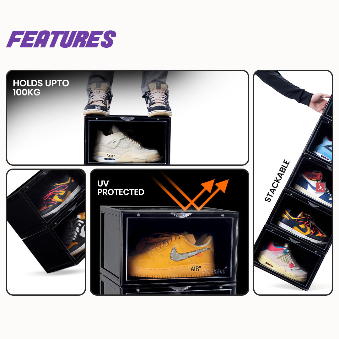 Stack'Em Sneaker Crates | Black (Side Drop)