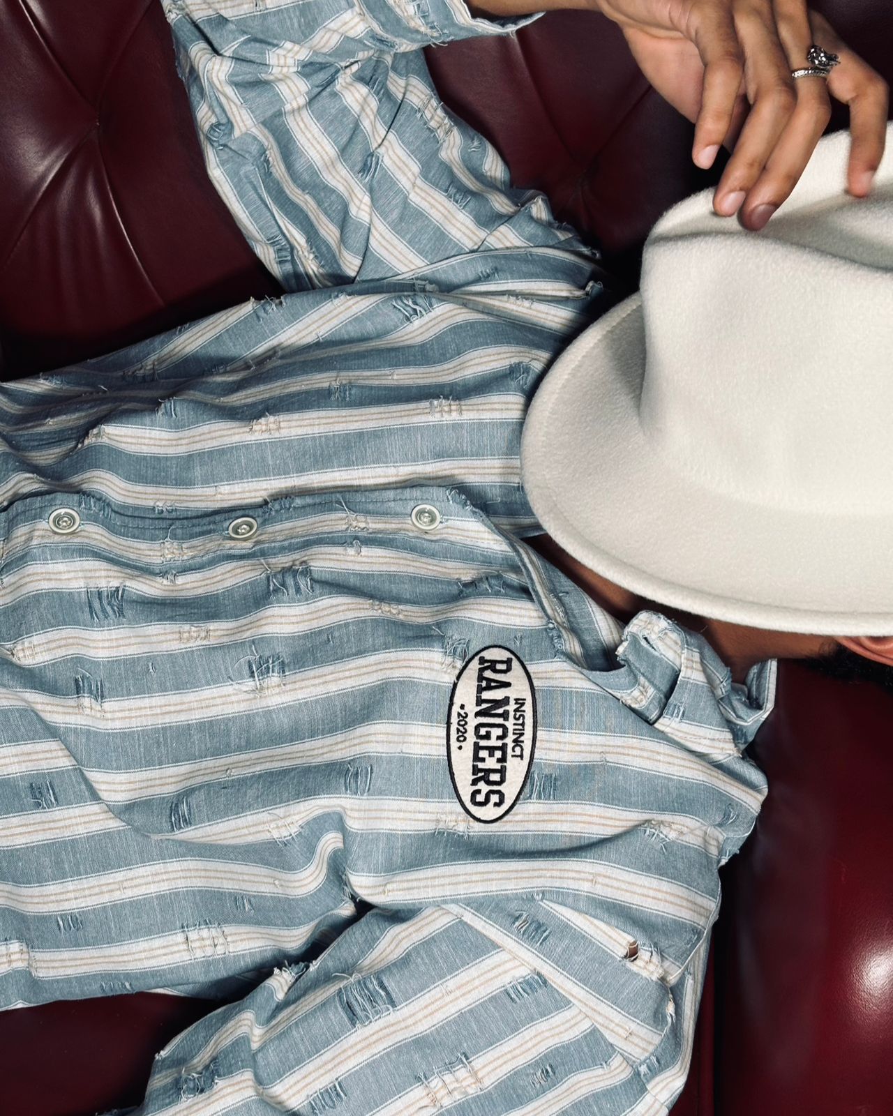 Distressed Shirt (Sky Blue )