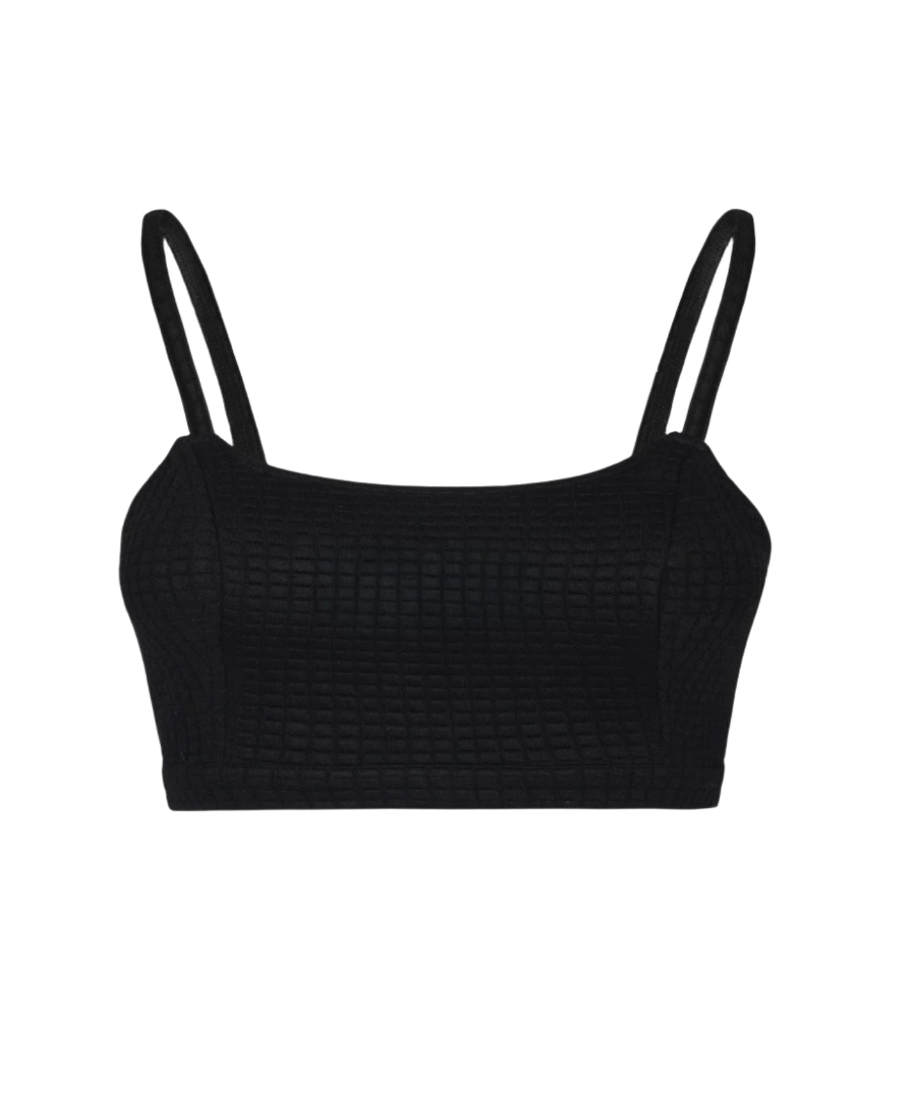 BLACK QUILTED CROP TOP