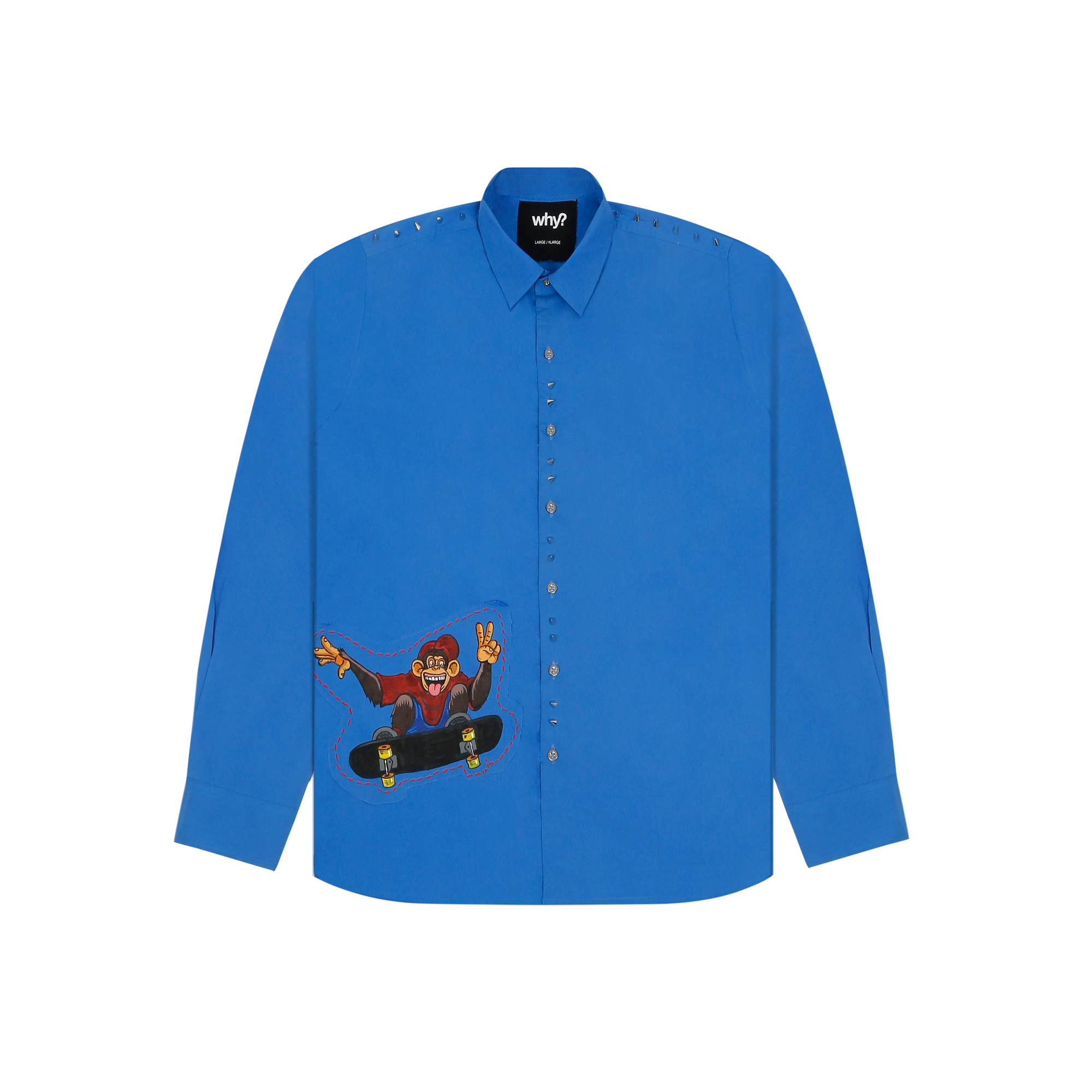 BLUE - LONG SLEEVE SHIRT "HAND PAINTED"