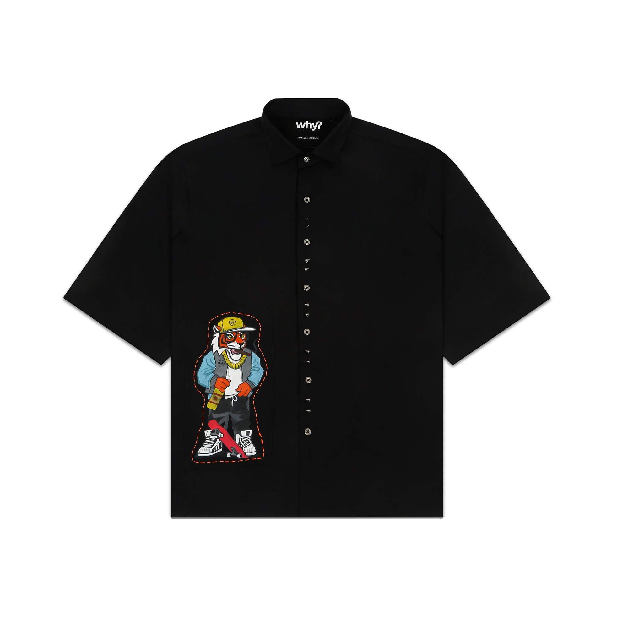 BLACK - SHORT SLEEVE SHIRT "HAND PAINTED"