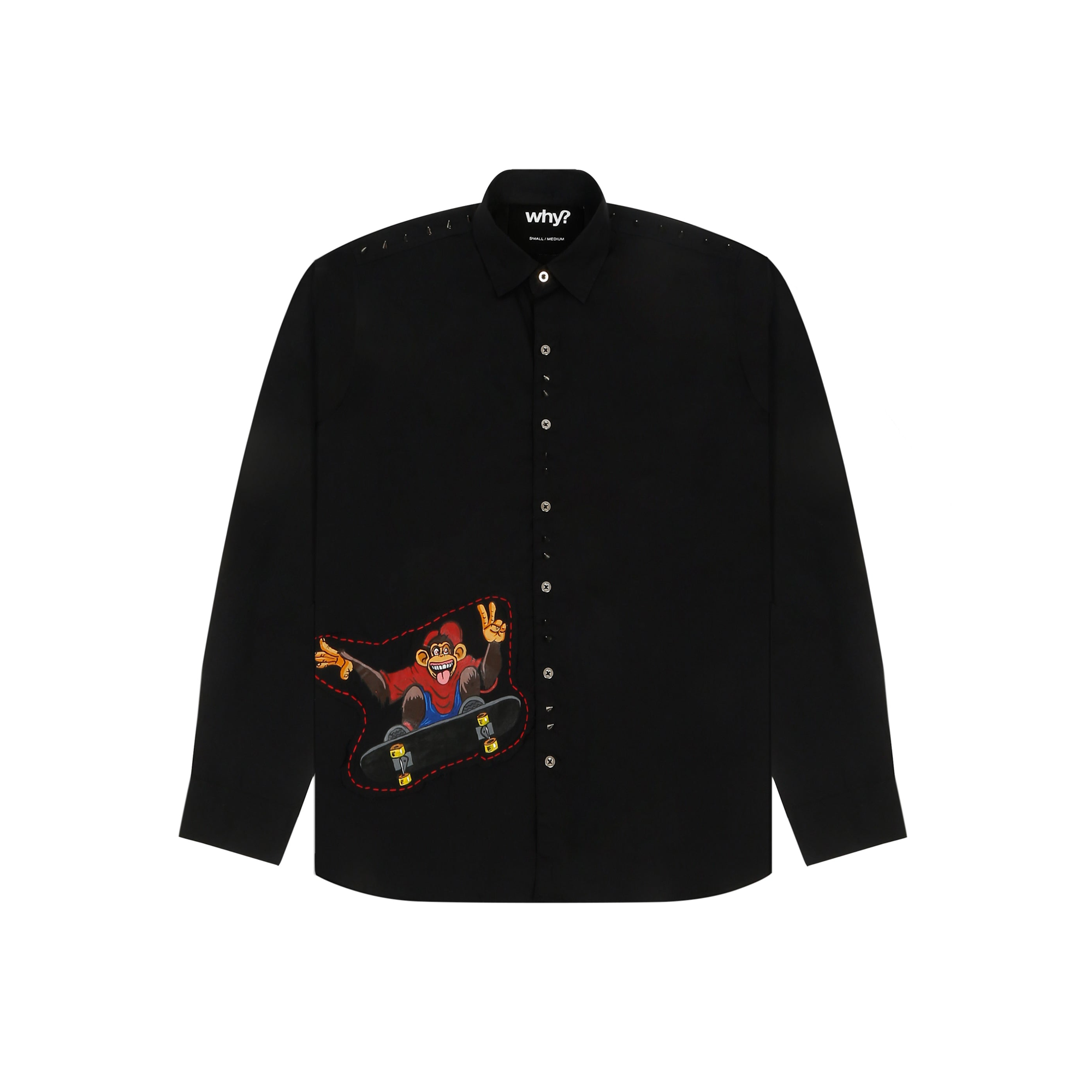 BLACK - LONG SLEEVE SHIRT "HAND PAINTED"