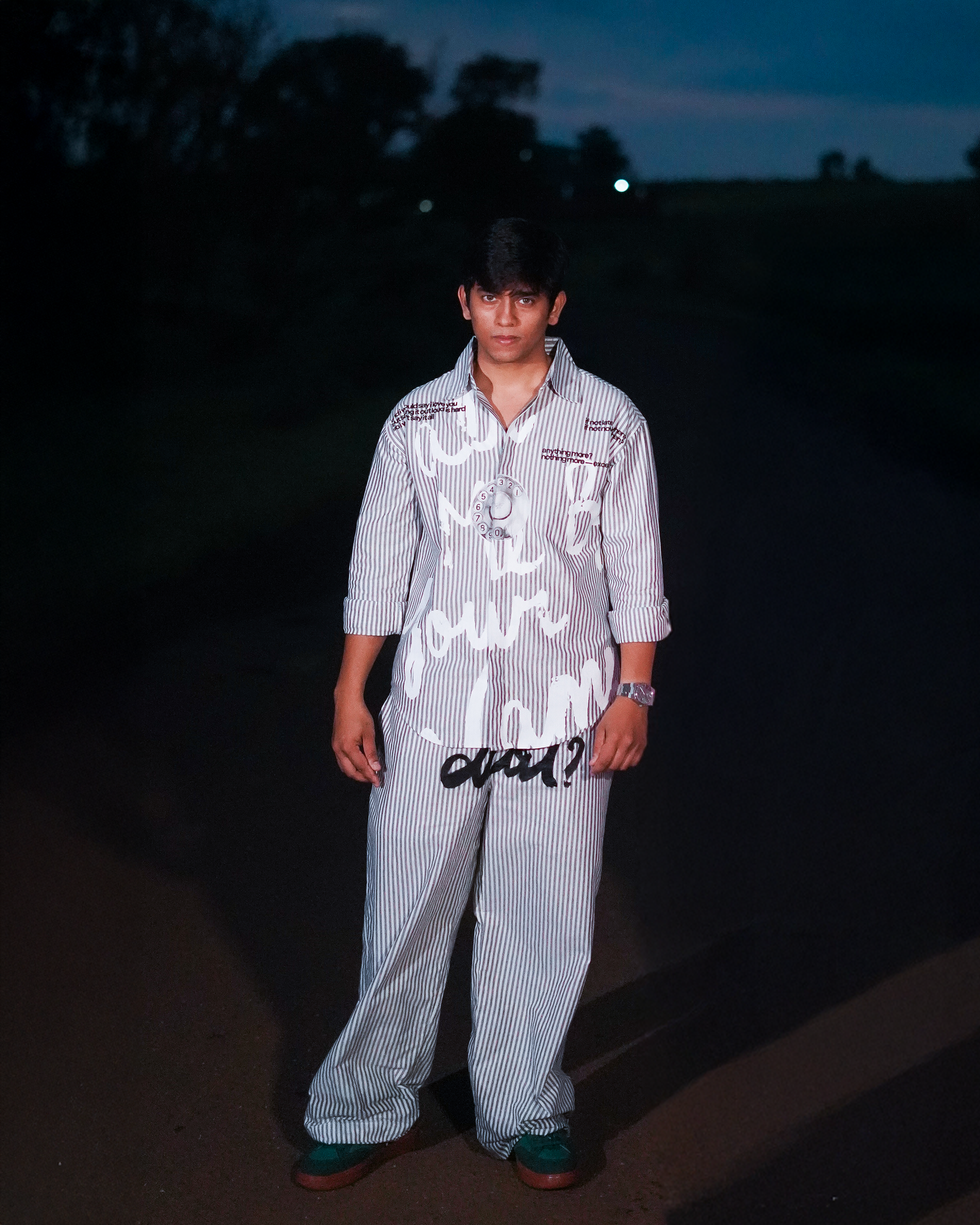 Didn't Dial Striped Pants | Pastel Grey