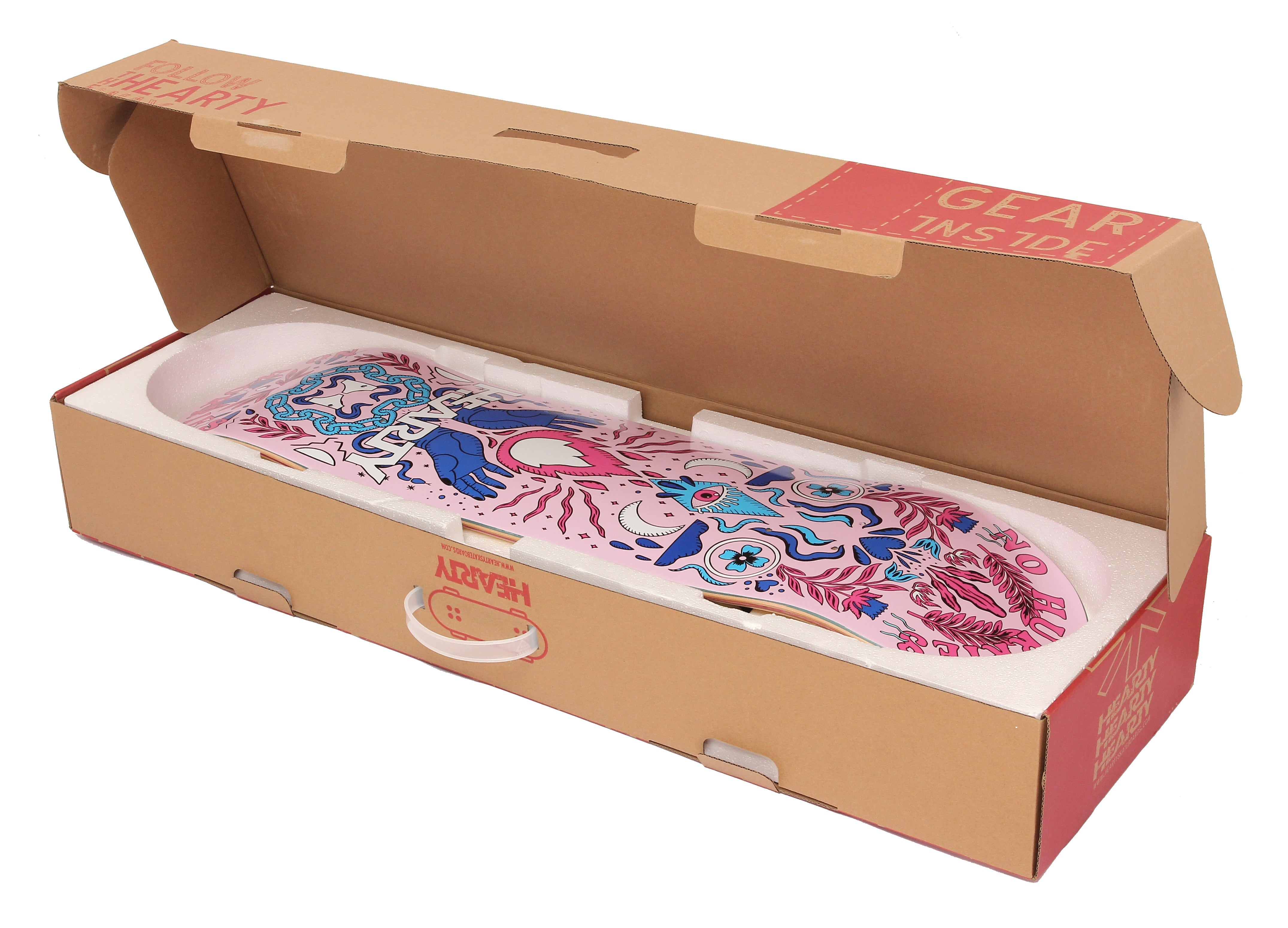 Hearty Pro-Complete Skateboard Pack- Unassembled- 8.0" & 8.25"-No Hurries No Worries/Soft Pink