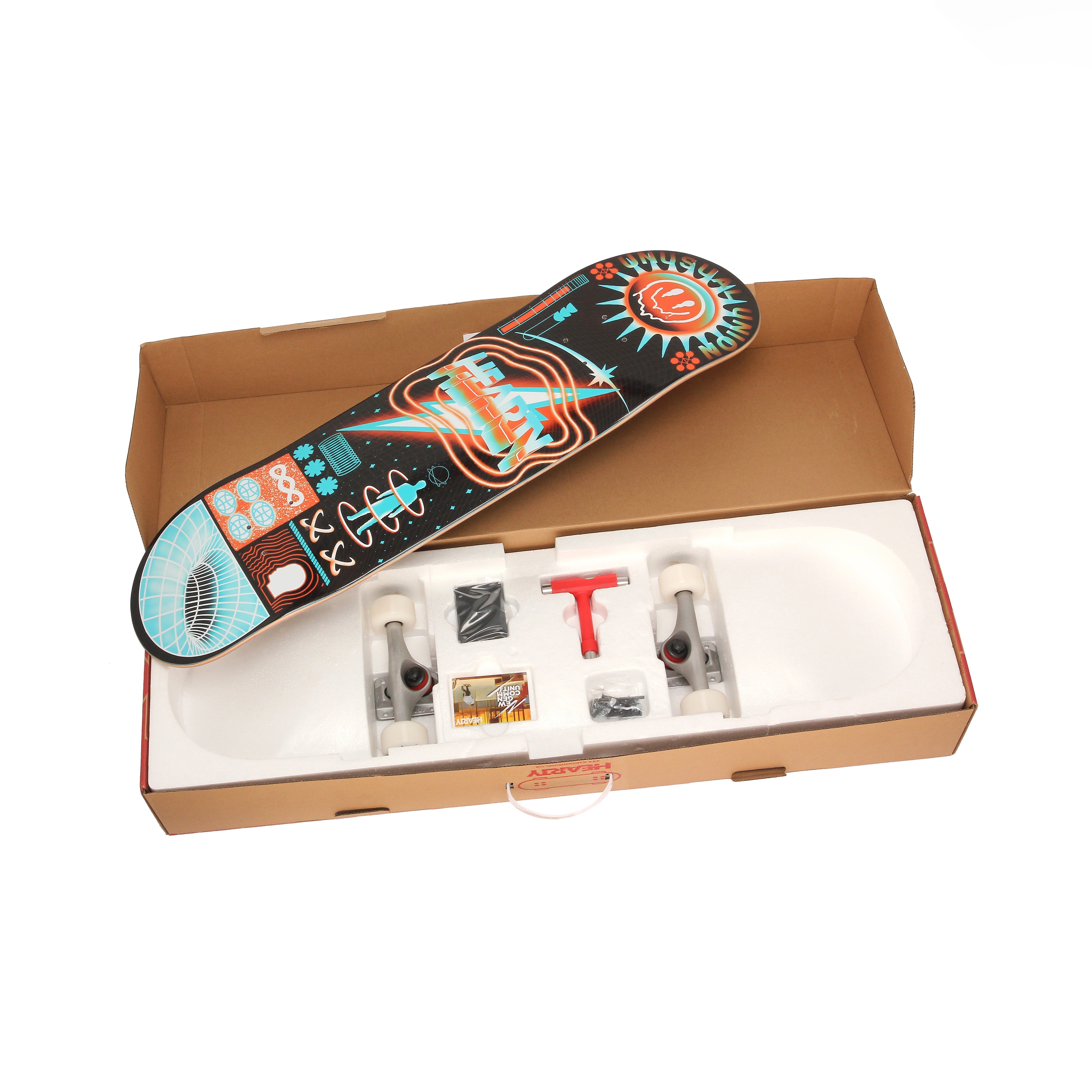 Hearty Pro-Complete Skateboard Pack- Unassembled- 8.0" & 8.25"- Universal Union Orange