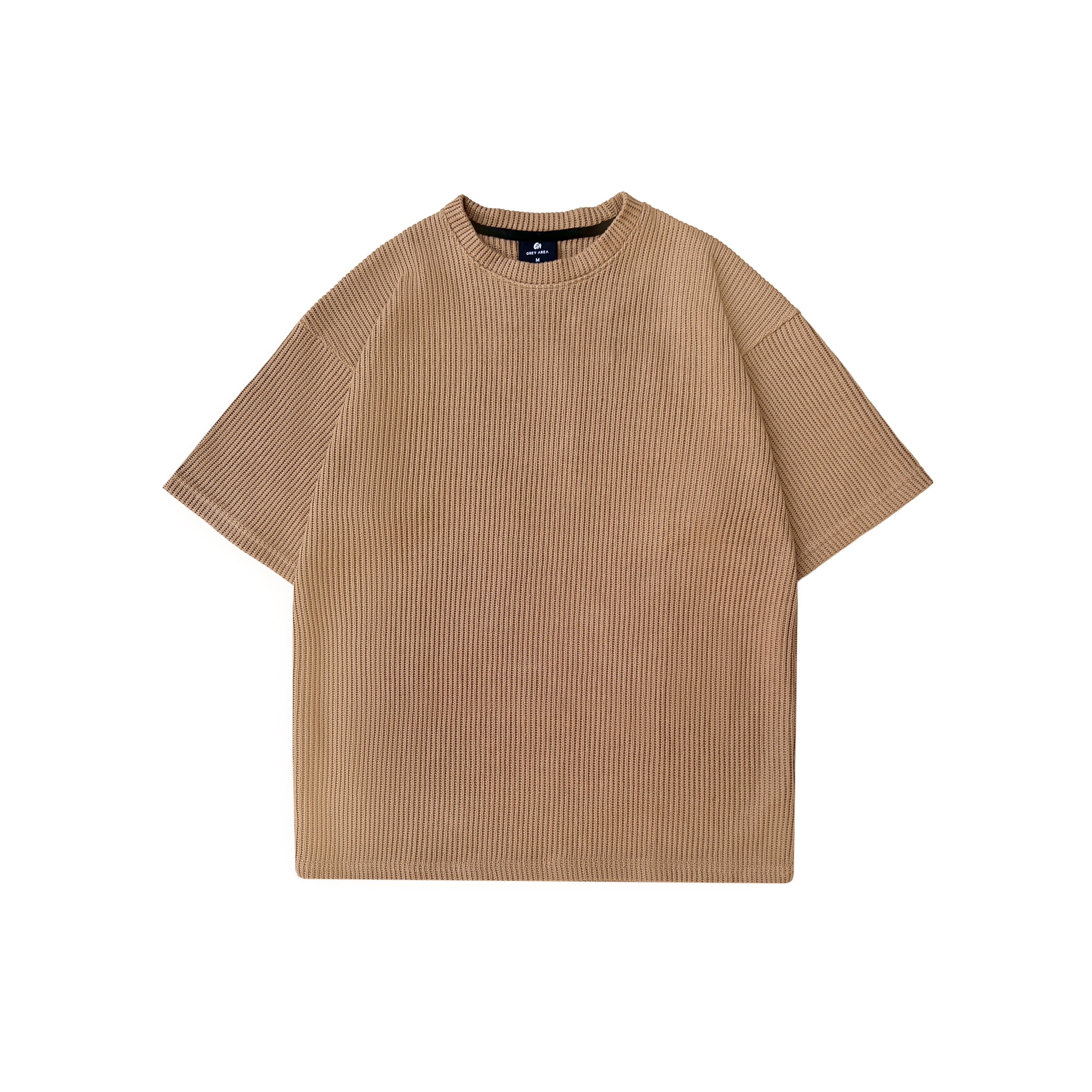 SWEATER KNIT FABRIC TSHIRT(BROWN)