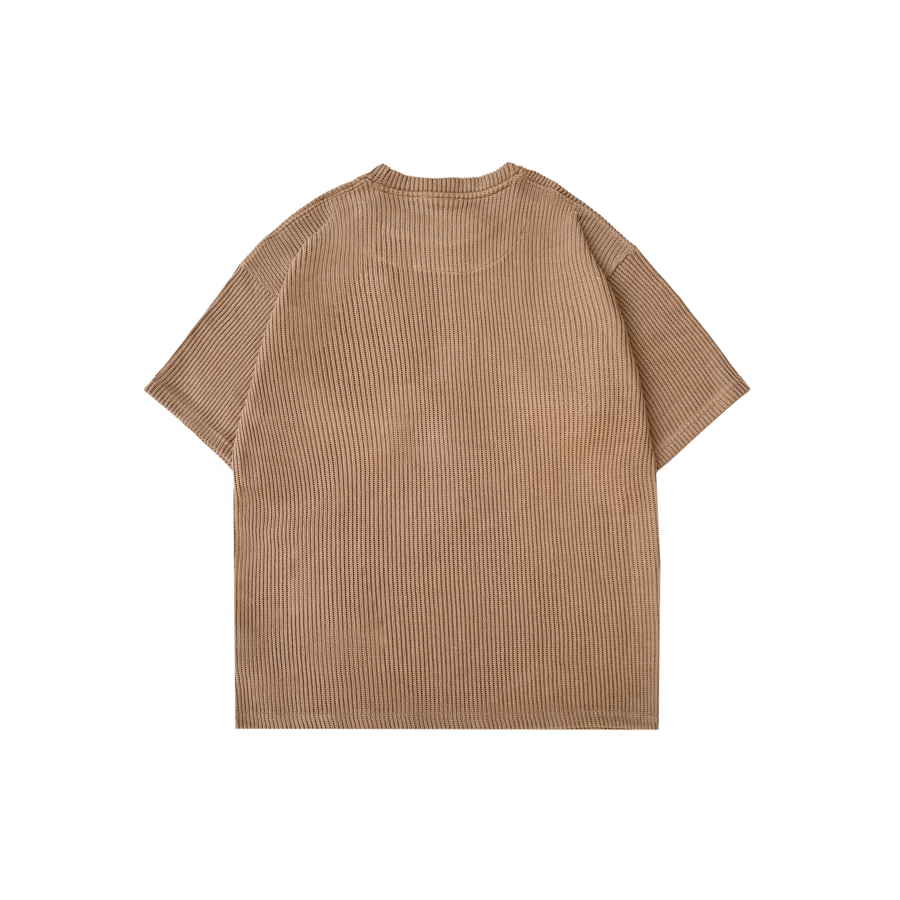 SWEATER KNIT FABRIC TSHIRT(BROWN)