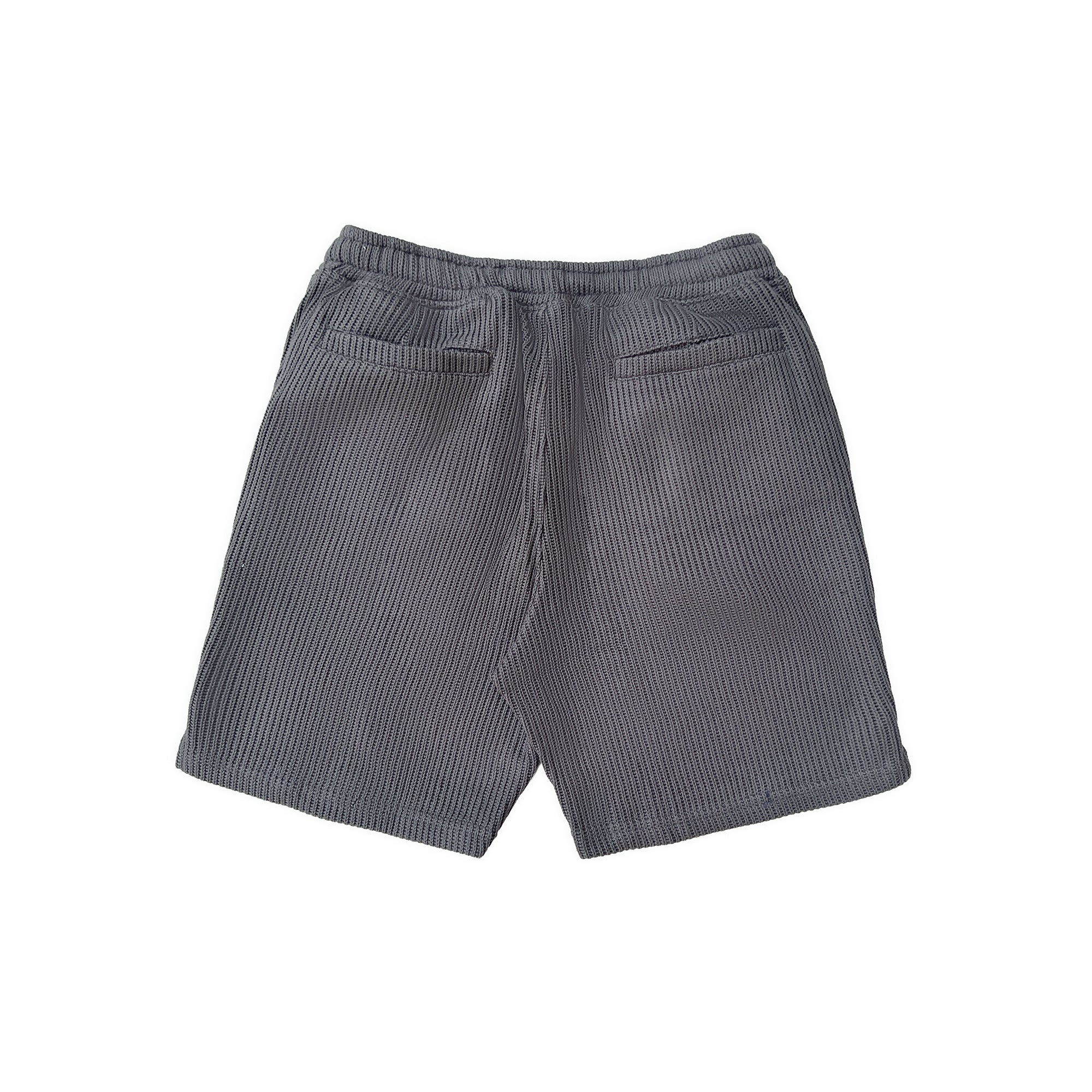 SWEATER KNIT FABRIC SHORTS(DARK GREY)