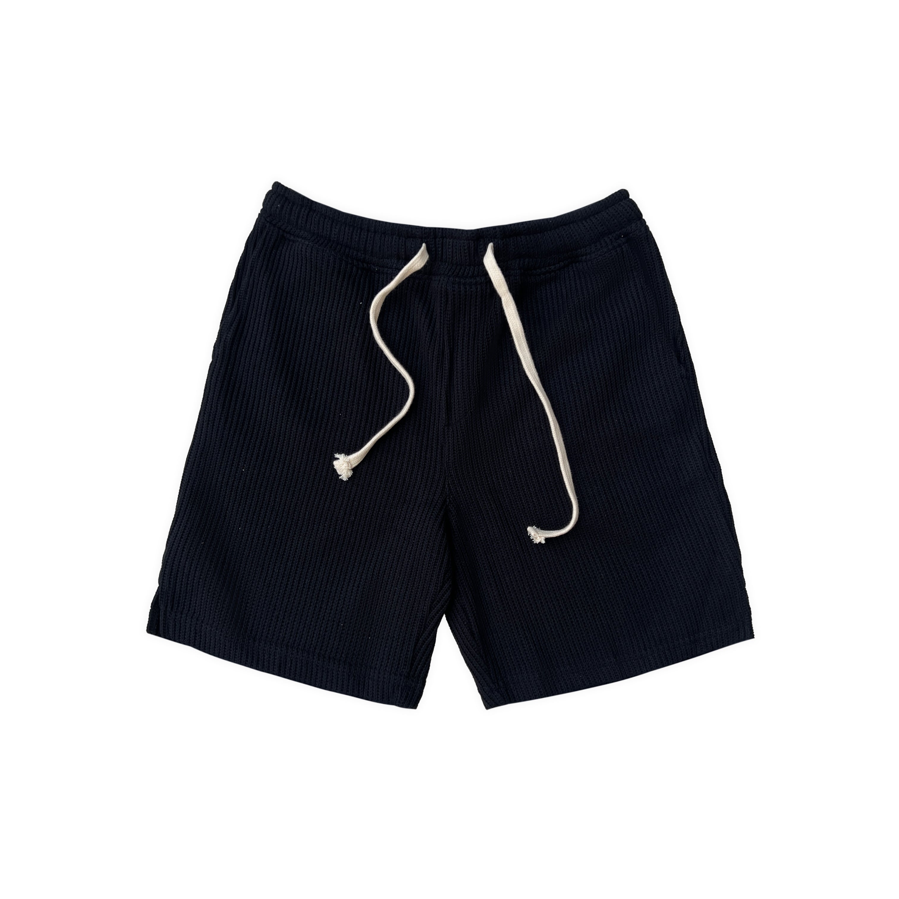 SWEATER KNIT FABRIC SHORTS(BLACK)