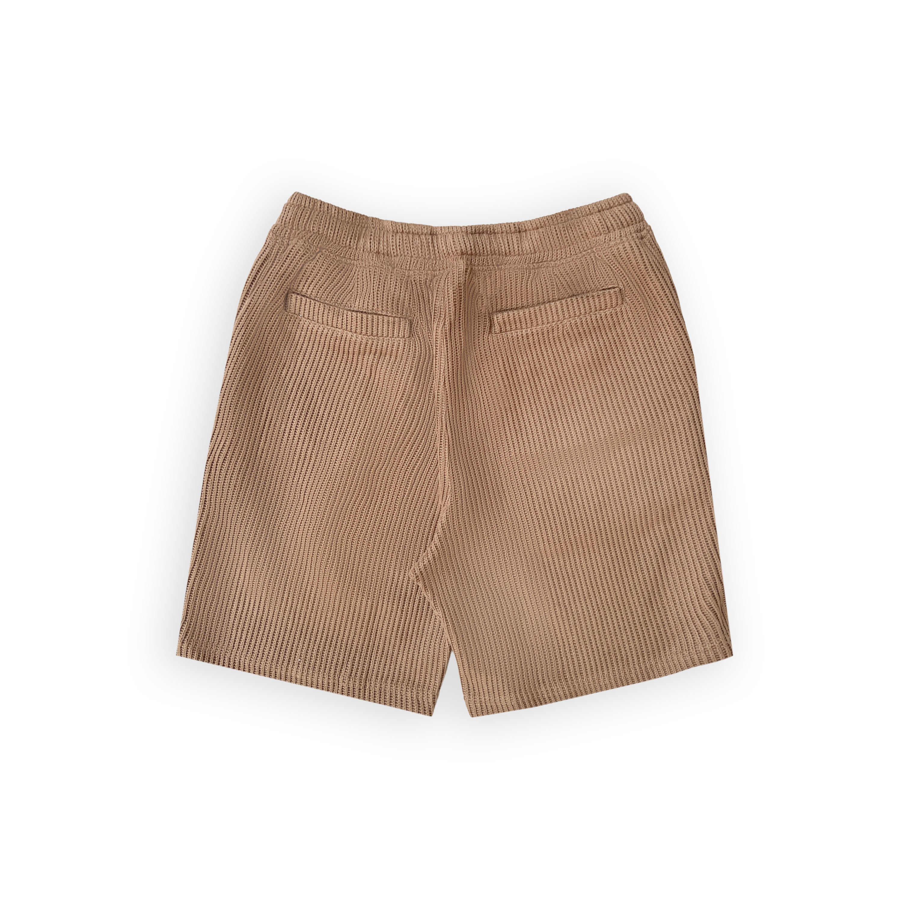 SWEATER KNIT FABRIC SHORTS(BROWN)