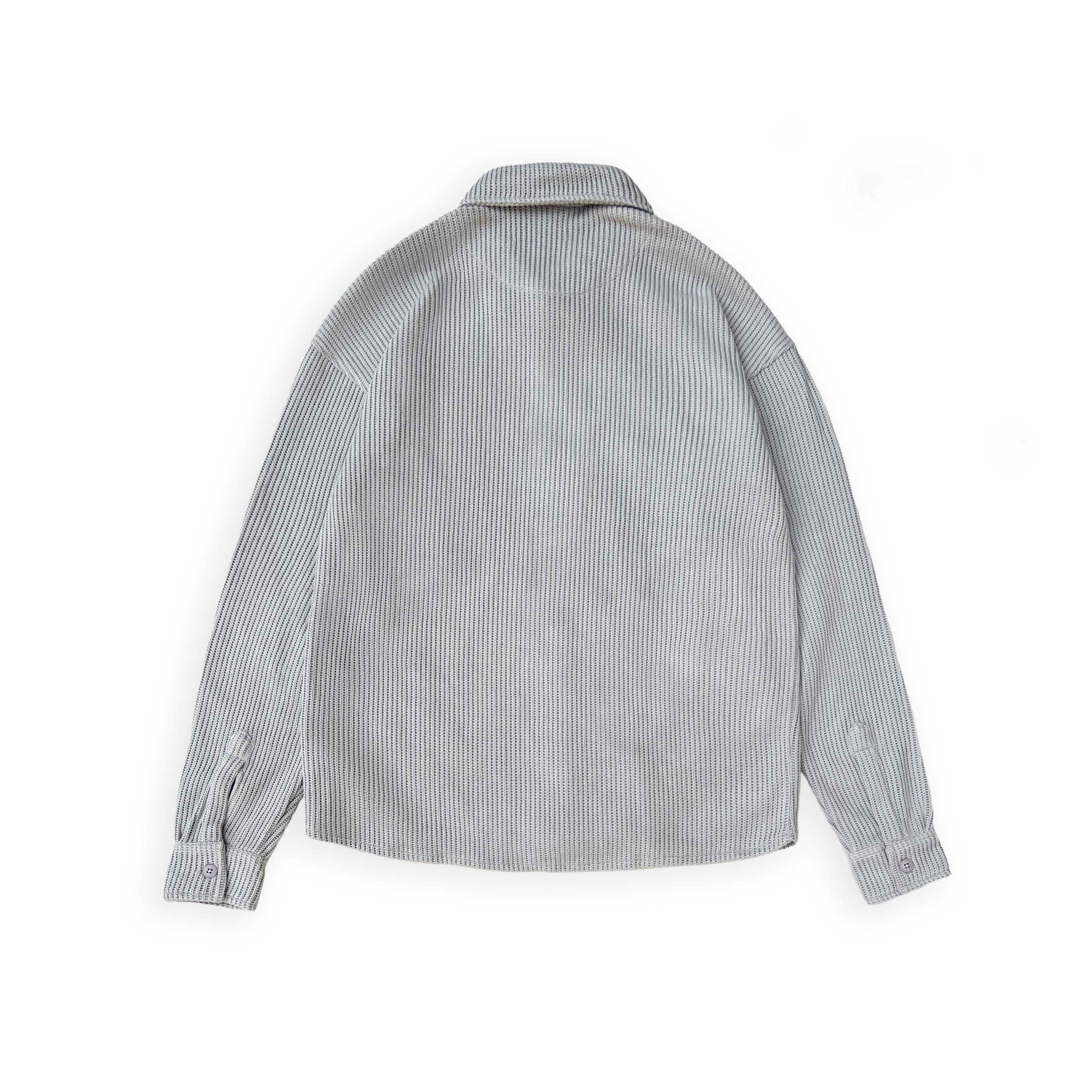 SWEATER KNIT FABRIC SHIRT(LIGHT GREY)
