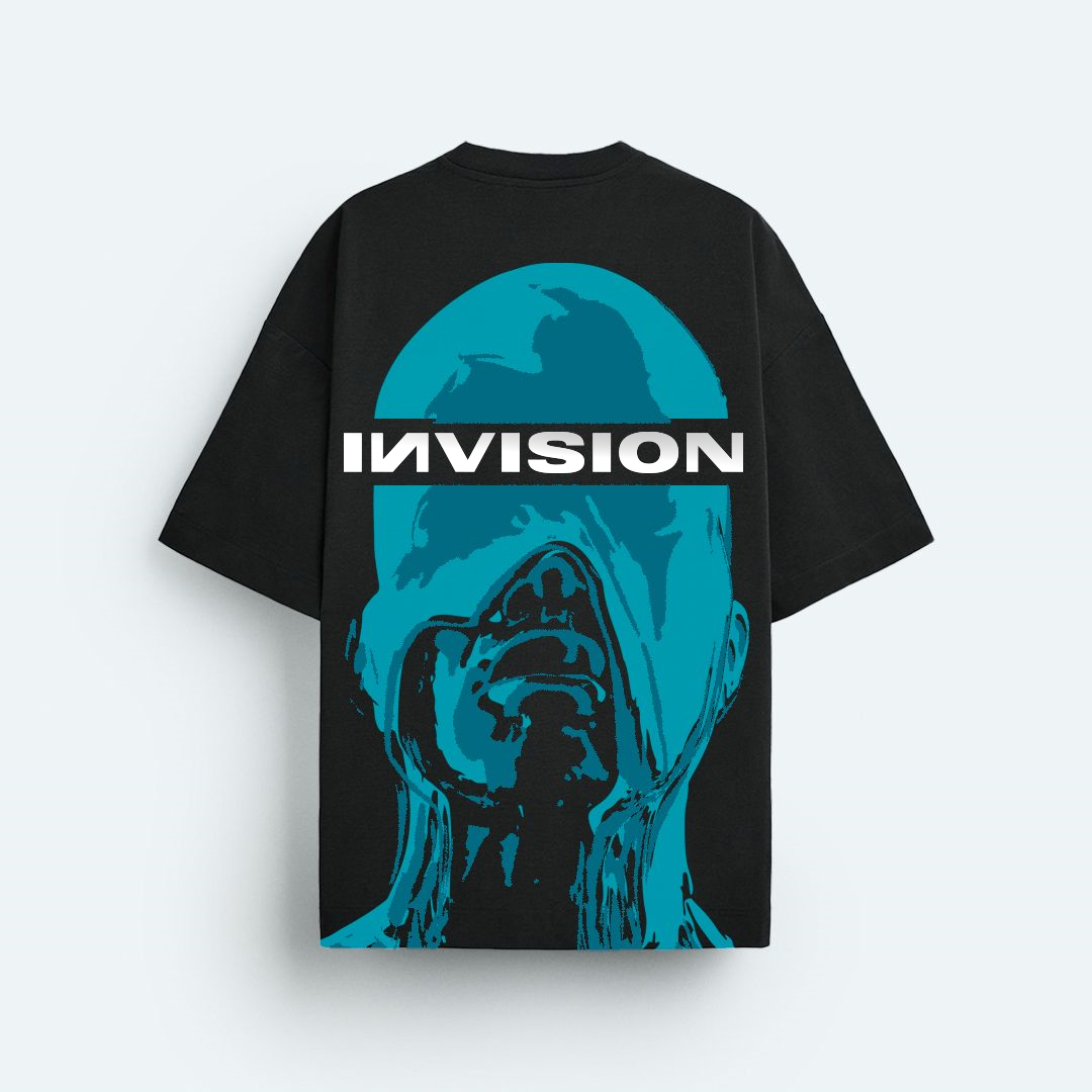 Black and Blue Invision Oversized T-Shirt