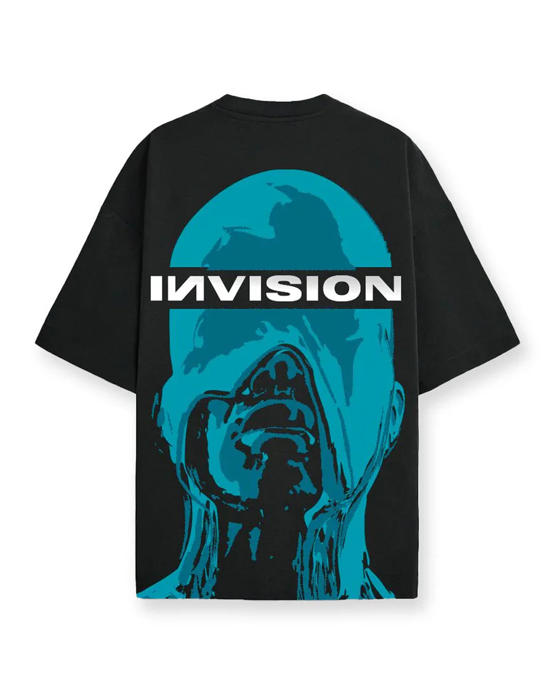 Black and Blue Invision Oversized T-Shirt (Black and Blue)
