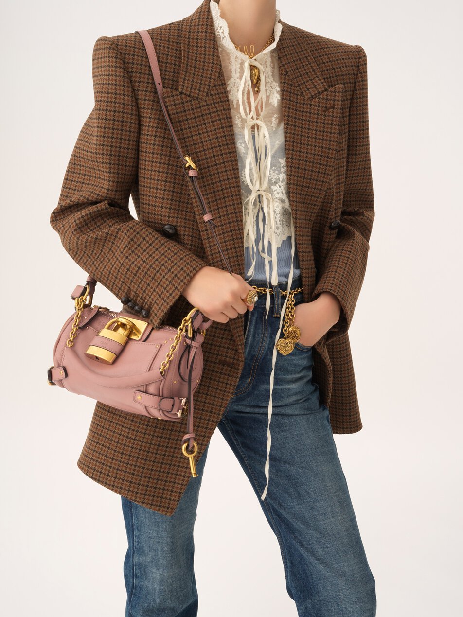 CHLOE Small Paddington chain bag in grained leather Nougat